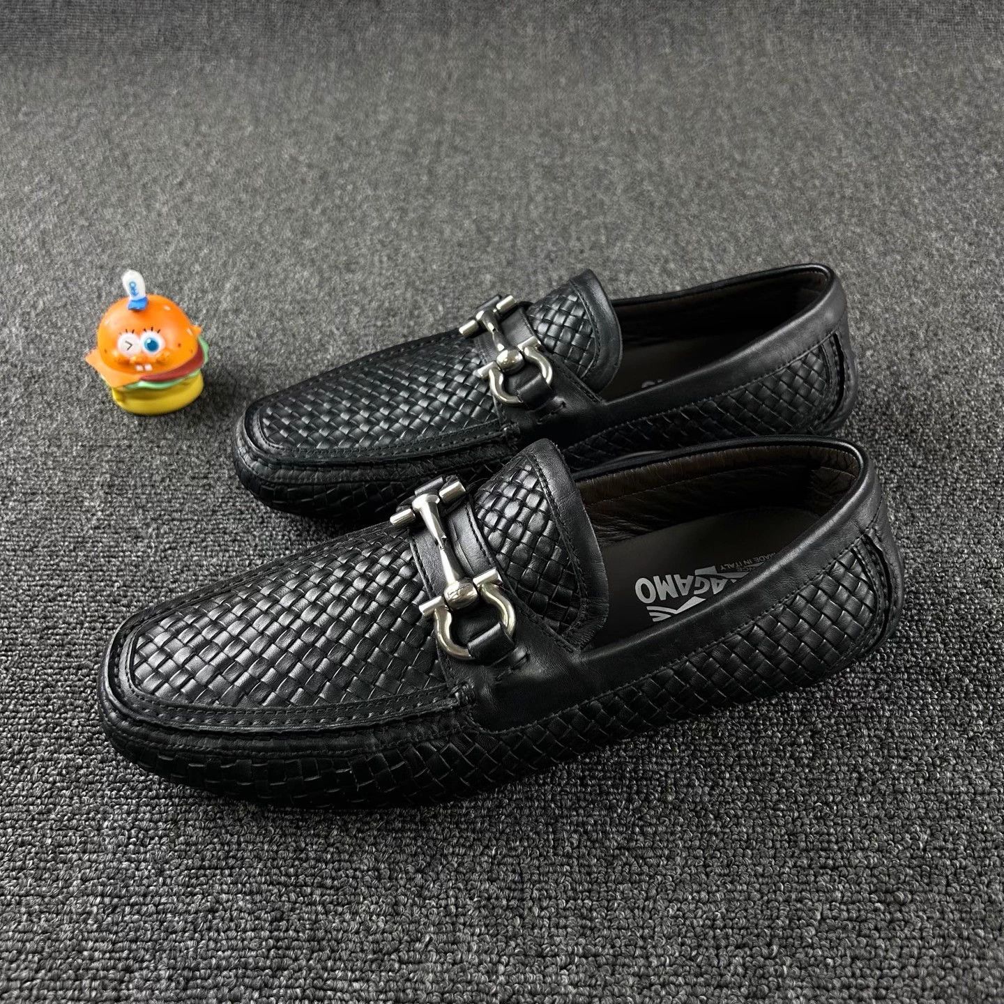 Salvatore Ferragamo SF Black Woven Leather 40.5 Size US 7.5 / EU 40-41 - 1 Thumbnail