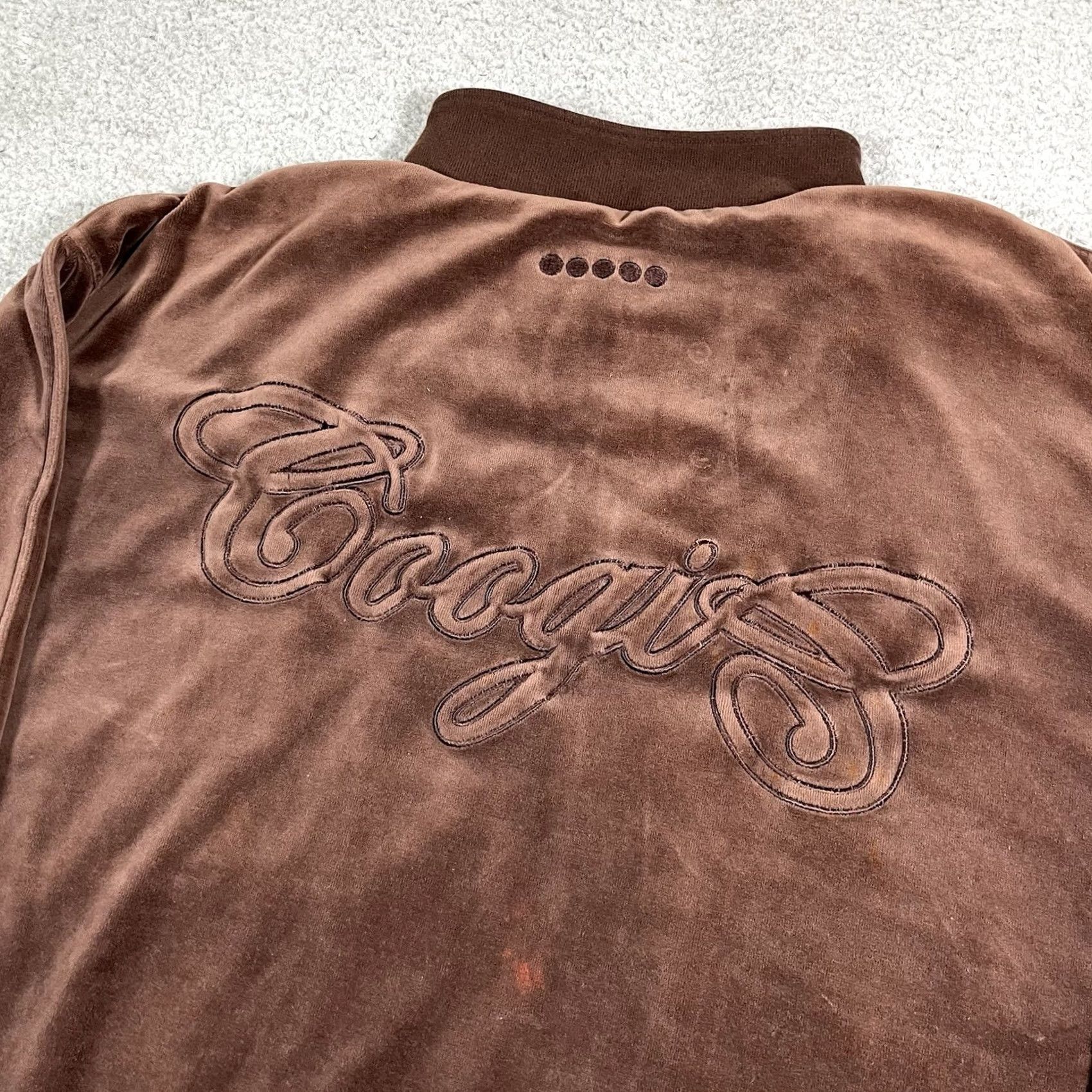 Coogi COOGI Jacket Mens 3XL Brown Full Zip Velour Logo Embroidered 90s Hip Hop Windbreaker Jacket Size US XXL / EU 58 / 5 - 4 Thumbnail
