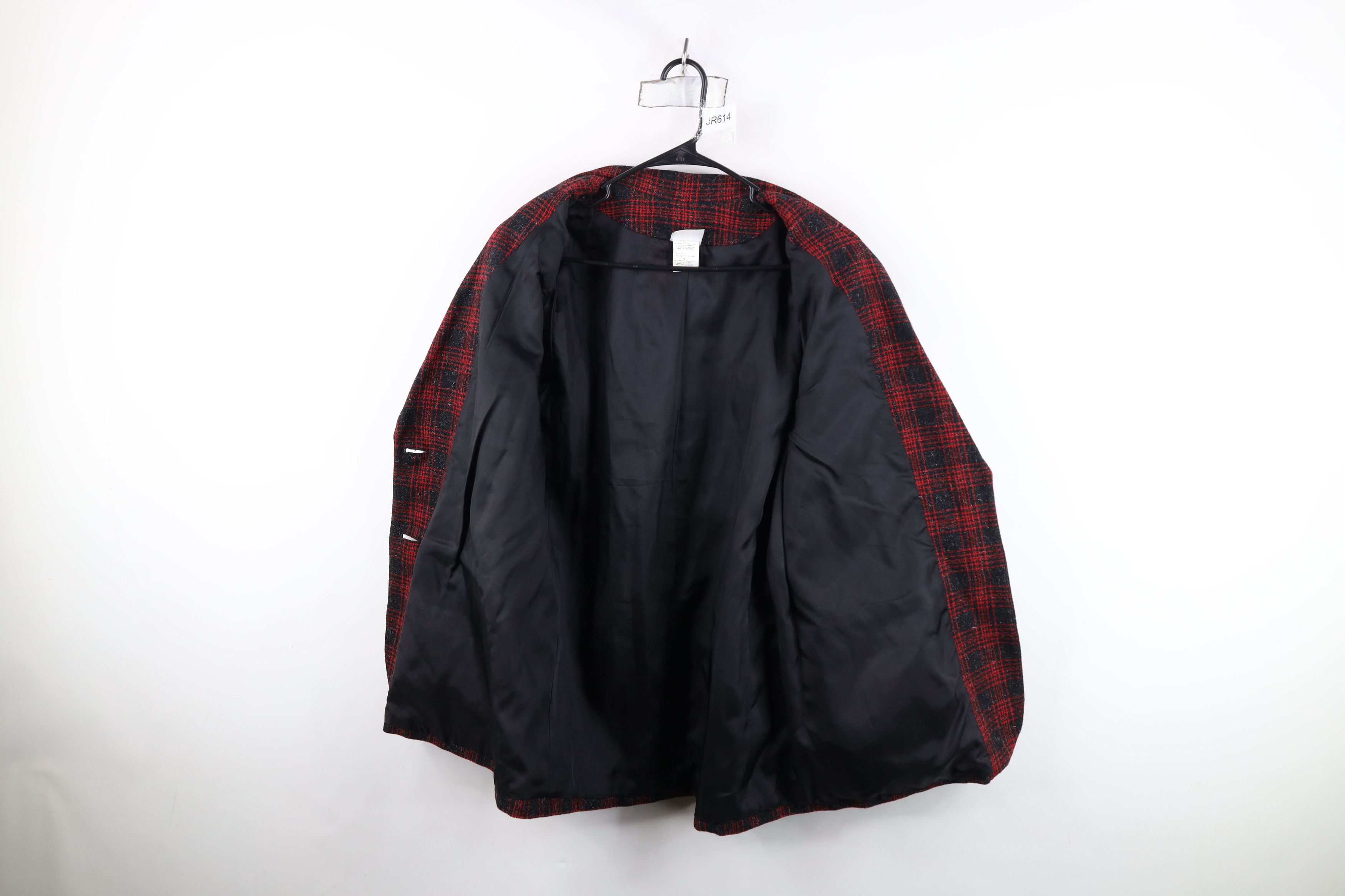 Vintage Vintage 90s Wool Tweed Suit Coat Blazer Jacket Red Plaid Size XXL / US 16-18 / IT 52-54 - 11 Thumbnail