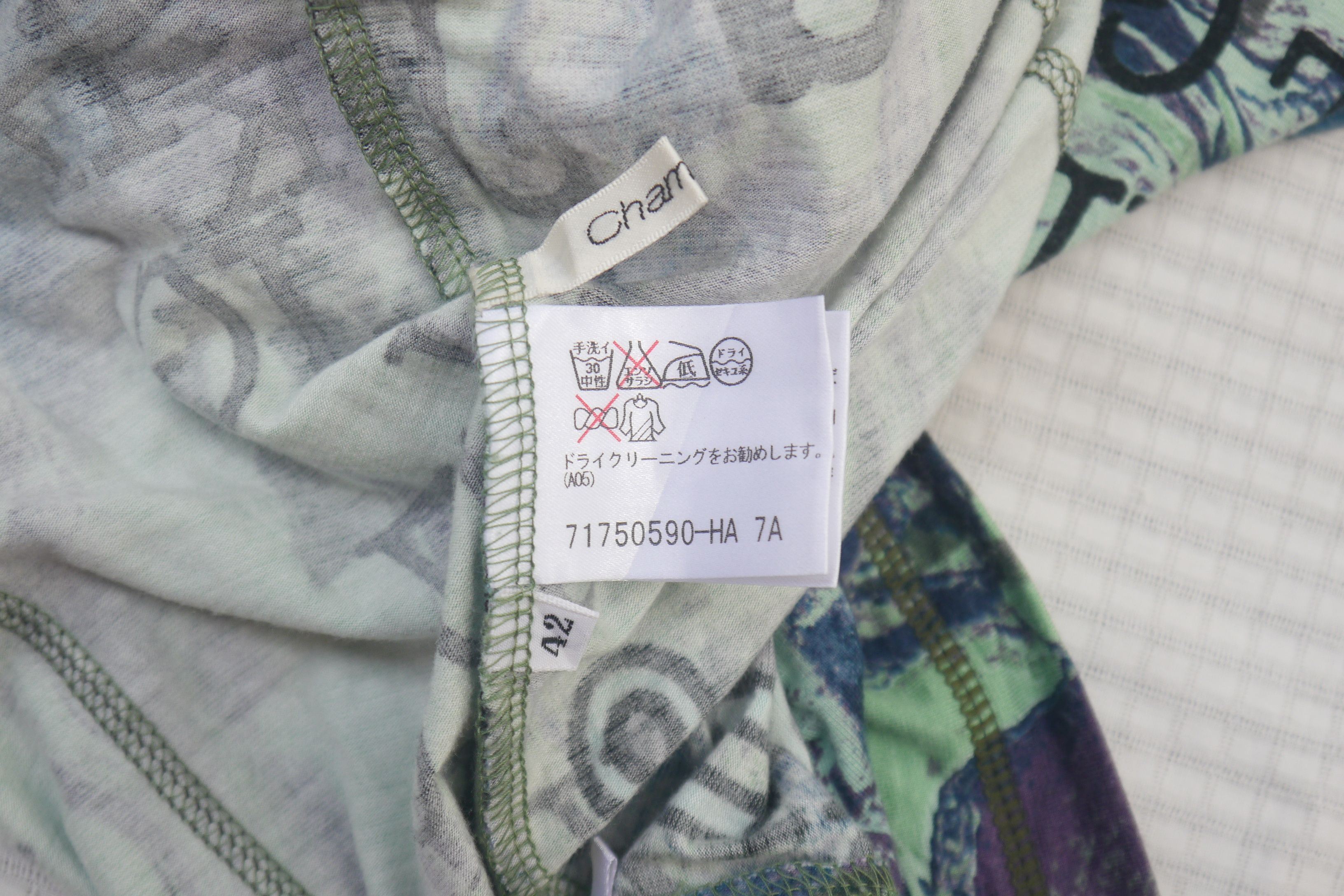 Japanese Brand (S447) Chamois V Y2K Letter Printed Mesh Neck Blouse 42 Size M / US 6-8 / IT 42-44 - 12 Thumbnail