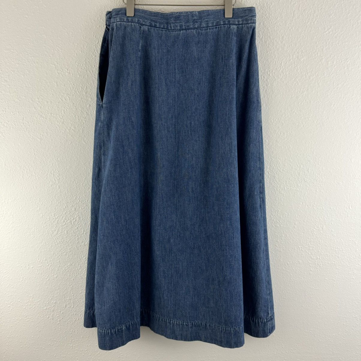 Lands' End LANDS END Vintage Dark Wash Denim Jean Western Midi Skirt Size 30" / US 8 / IT 44 - 6 Thumbnail