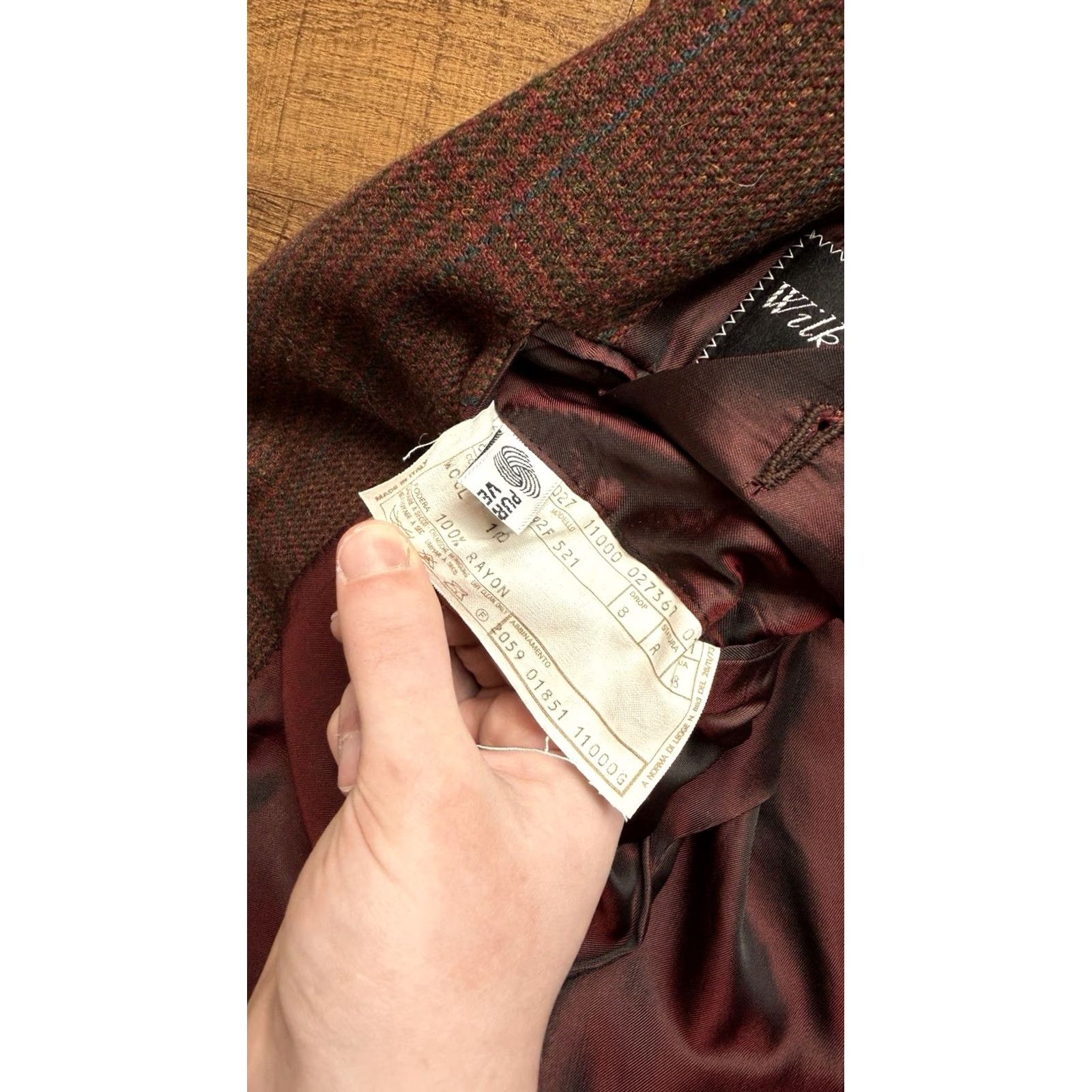 Vintage VINTAGE Wilkes & Bashford Blazer Sport Coat Mens 42R Glen Plaid 100% Wool Size 42R - 7 Thumbnail