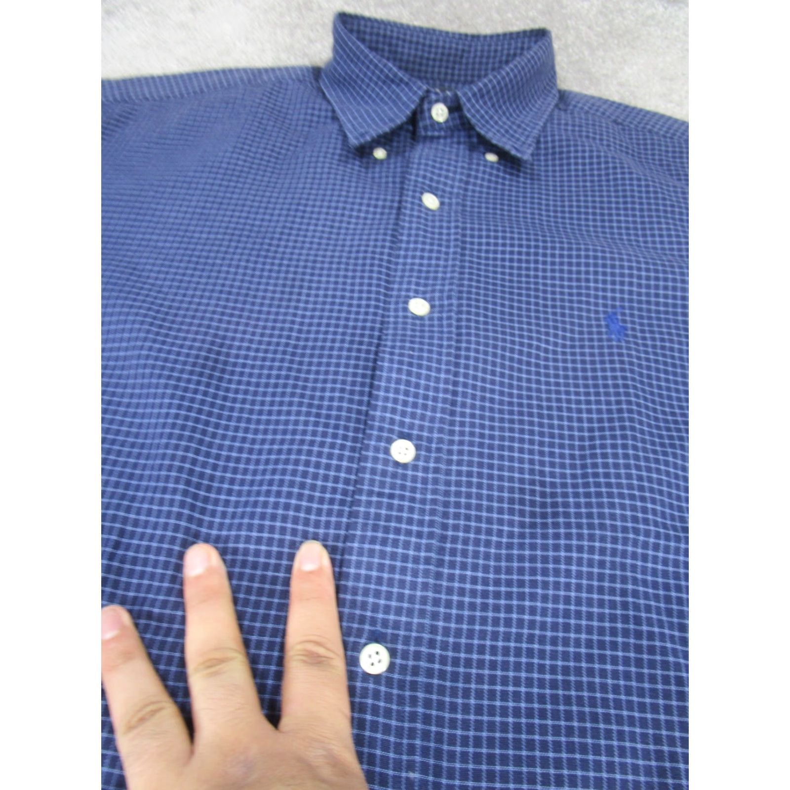 Ralph Lauren VINTAGE Ralph Lauren Shirt Mens Large Plaid Button-Up Blue Cotton L Men Size US L / EU 52-54 / 3 - 3 Thumbnail