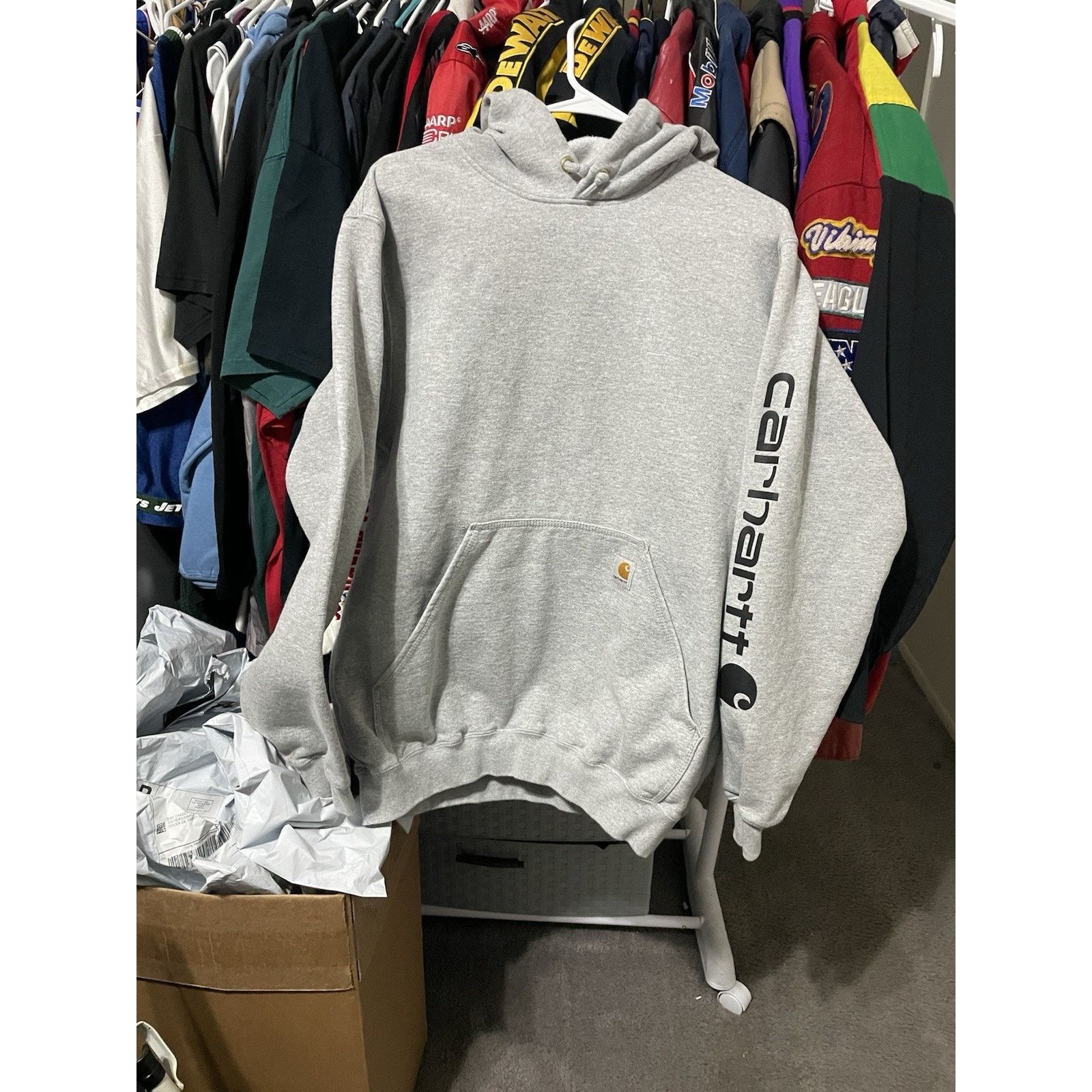 Carhartt Size M- Carhartt Hoodie Mens Loose Fit Grey Pullover Size US M / EU 48-50 / 2 - 1 Thumbnail