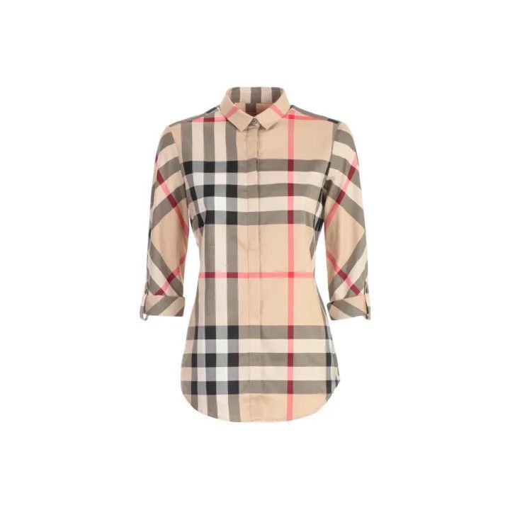 Burberry Burberry Plaid Long Sleeve Shirt for Women 0079 Size XXS / US 00 / IT 34 - 1 Thumbnail