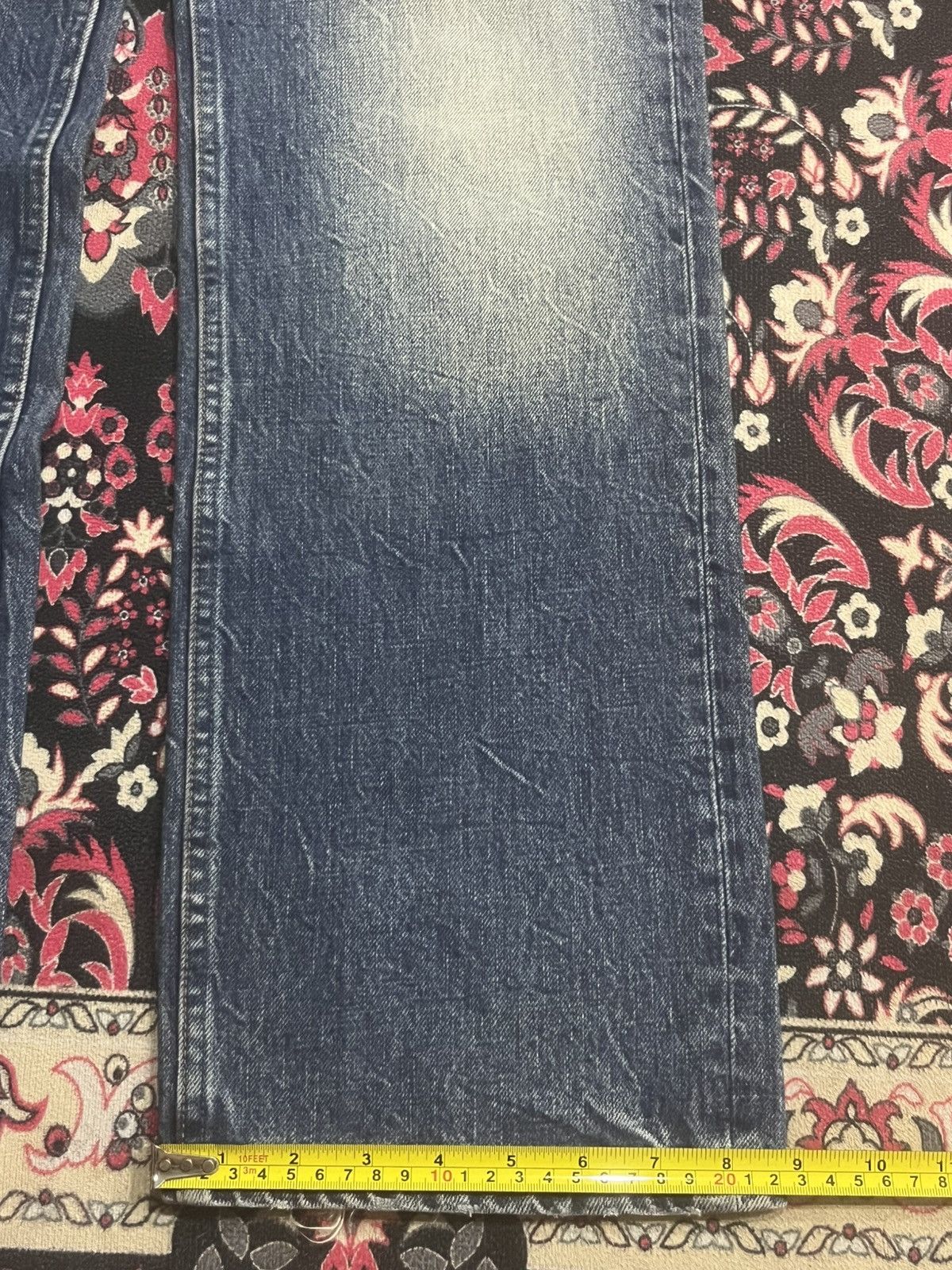 Japanese Brand Vintage Rugged Jeans by WoW Blue Faded Washed Whisker Jeans Size US 32 / EU 48 - 15 Thumbnail
