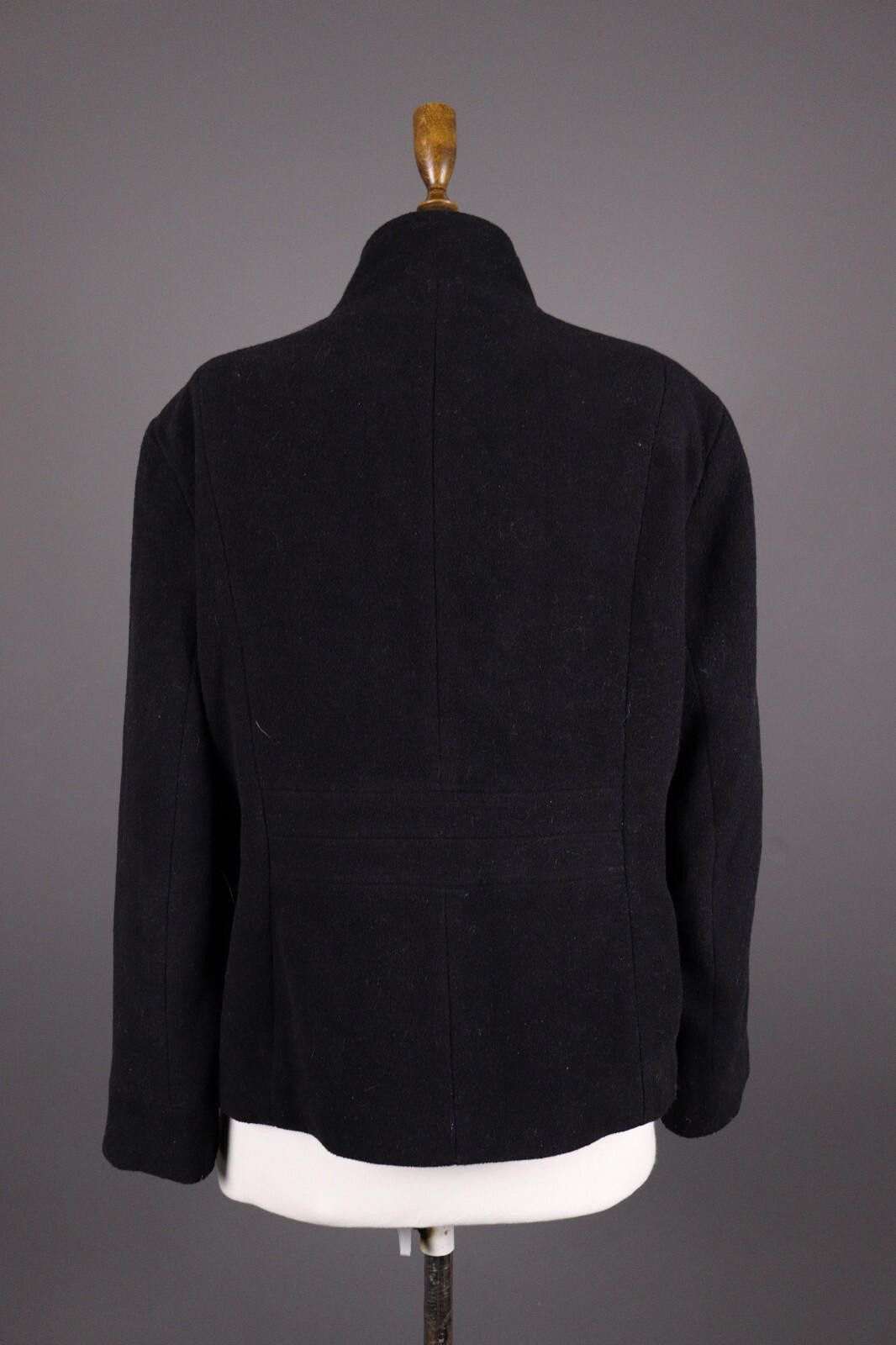 Designer Vintage Laura Ashley Black Wool Button UK 18 EUR 44 USA 14 Size M / US 6-8 / IT 42-44 - 5 Thumbnail