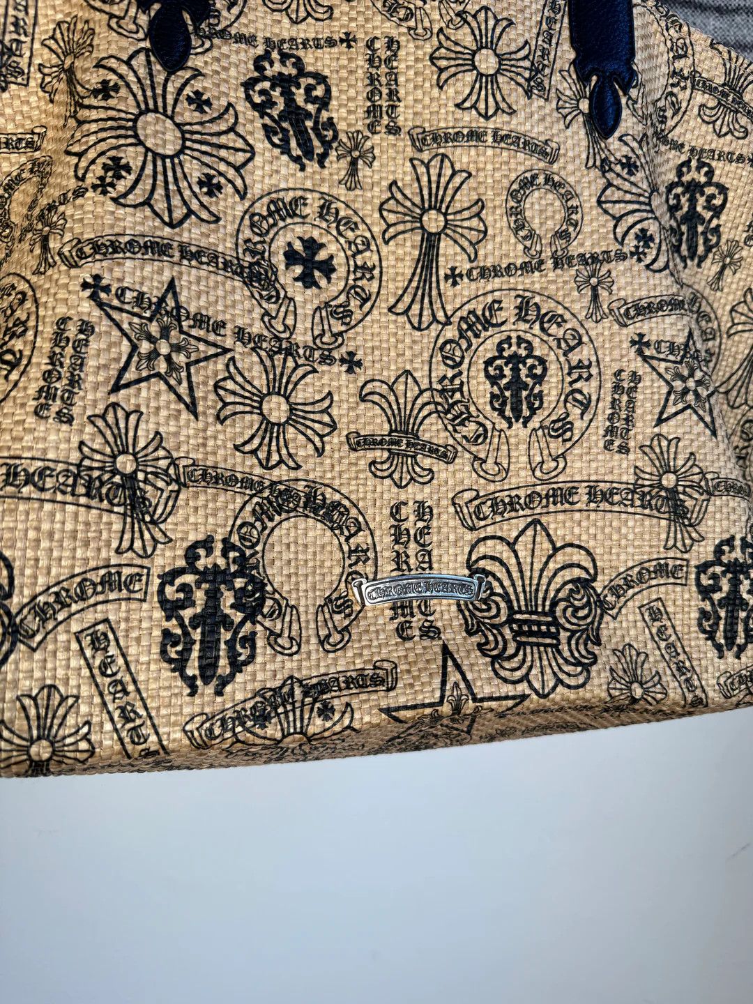Chrome Hearts 🚭 RARE 🚭 COWHIDE FLEUR HANDLE BAG .925 SILVER SCROLL PLATE Size ONE SIZE - 6 Thumbnail