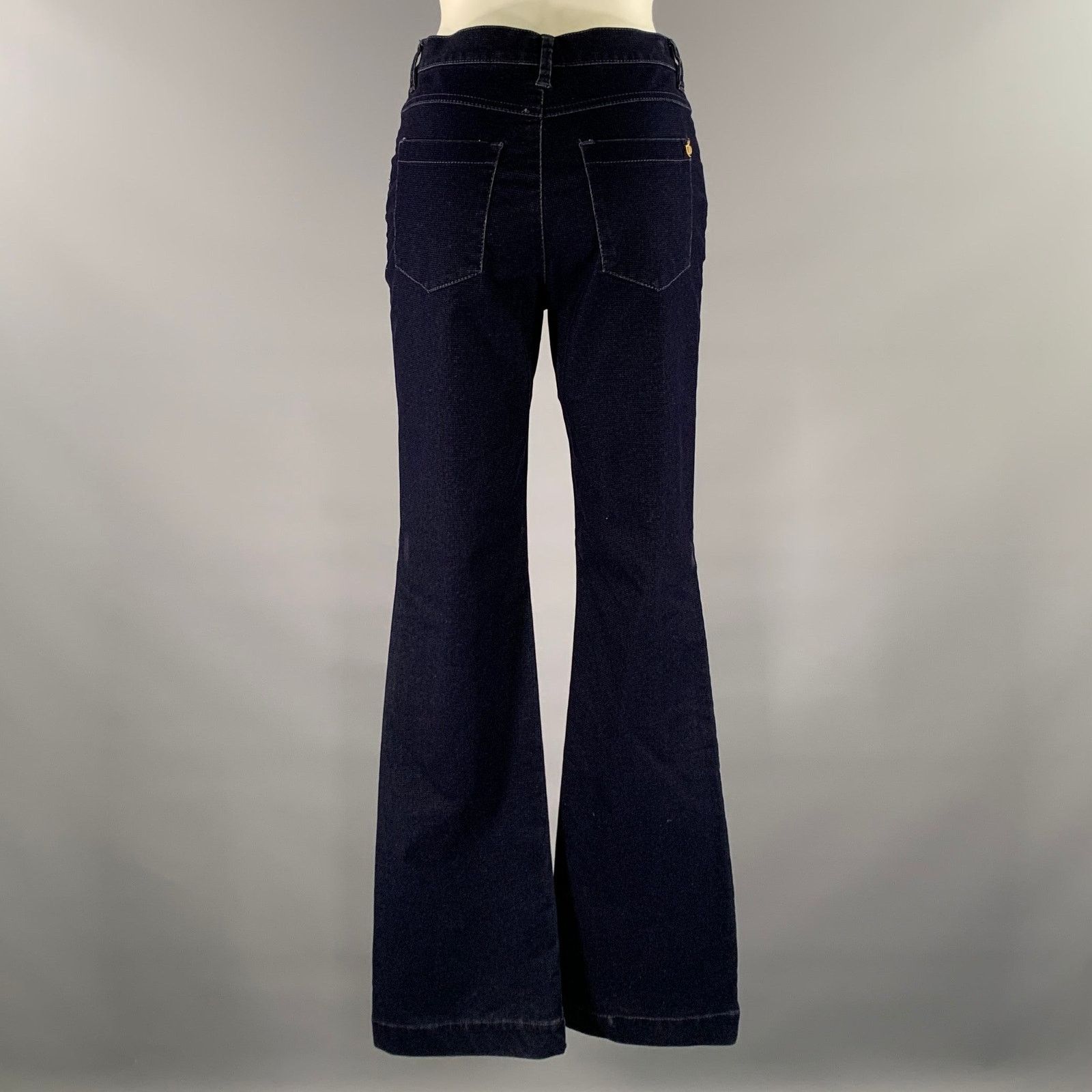 Other DISMERO Navy Velvet Grid Slim Bootcut Pants - Size 29 Size US 29 - 3 Thumbnail