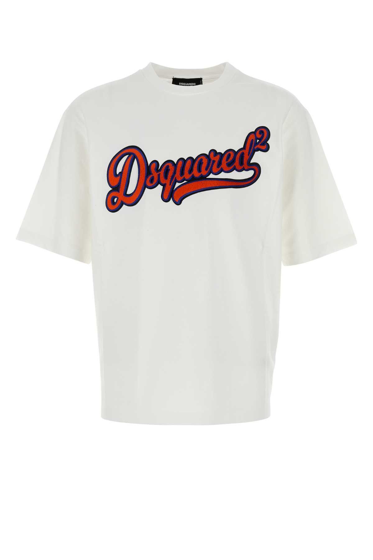Dsquared2 White Cotton T-Shirt Size US XL / EU 56 / 4 - 1 Thumbnail