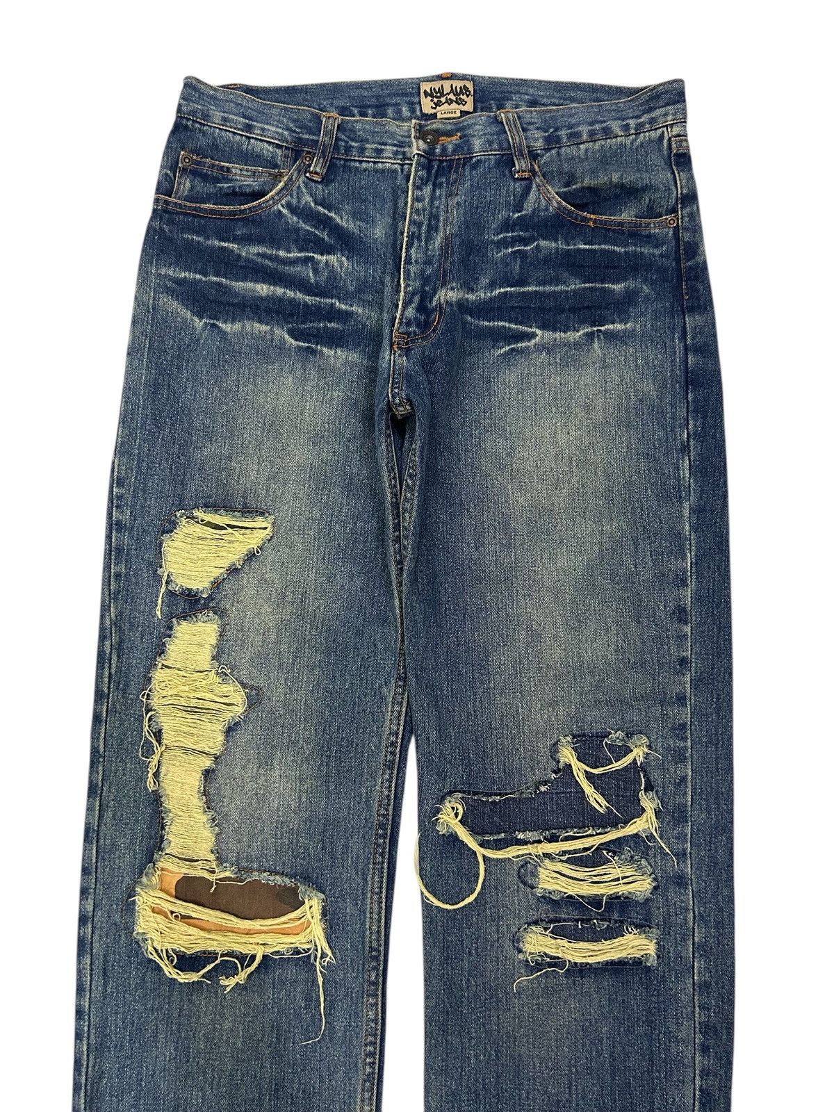 Japanese Brand × Vintage Vintage Japanese Denim Nylaus Jeans Distressed Jeans Size US 34 / EU 50 - 5 Thumbnail