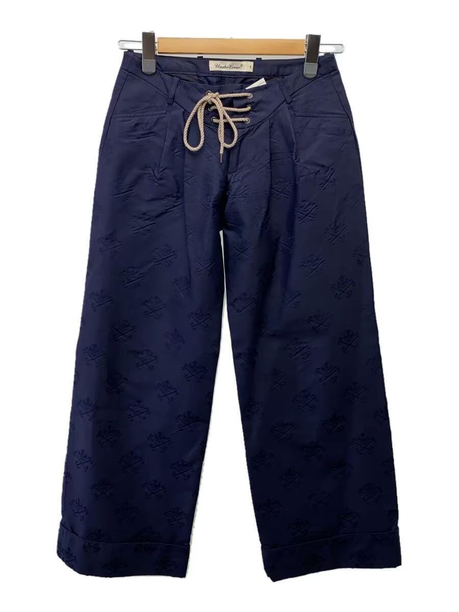 image of Undercover Engraved Silk Blend Pants in Blue, Women's (Size 26)