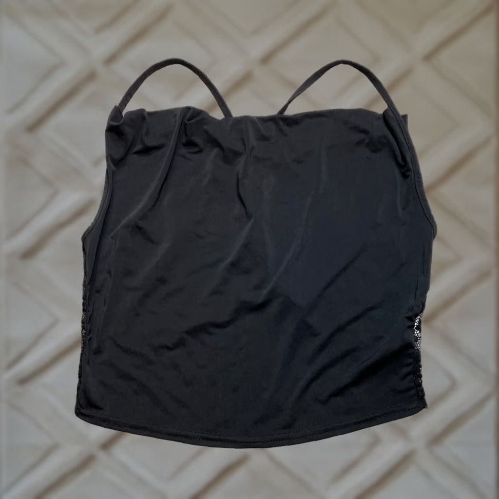 Boohoo VINTAGE Boohoo Cropped Tank Top Shirt Womens 6 Black Sleeveless Cami New NWT Lace Cowl Size M / US 6-8 / IT 42-44 - 1 Thumbnail