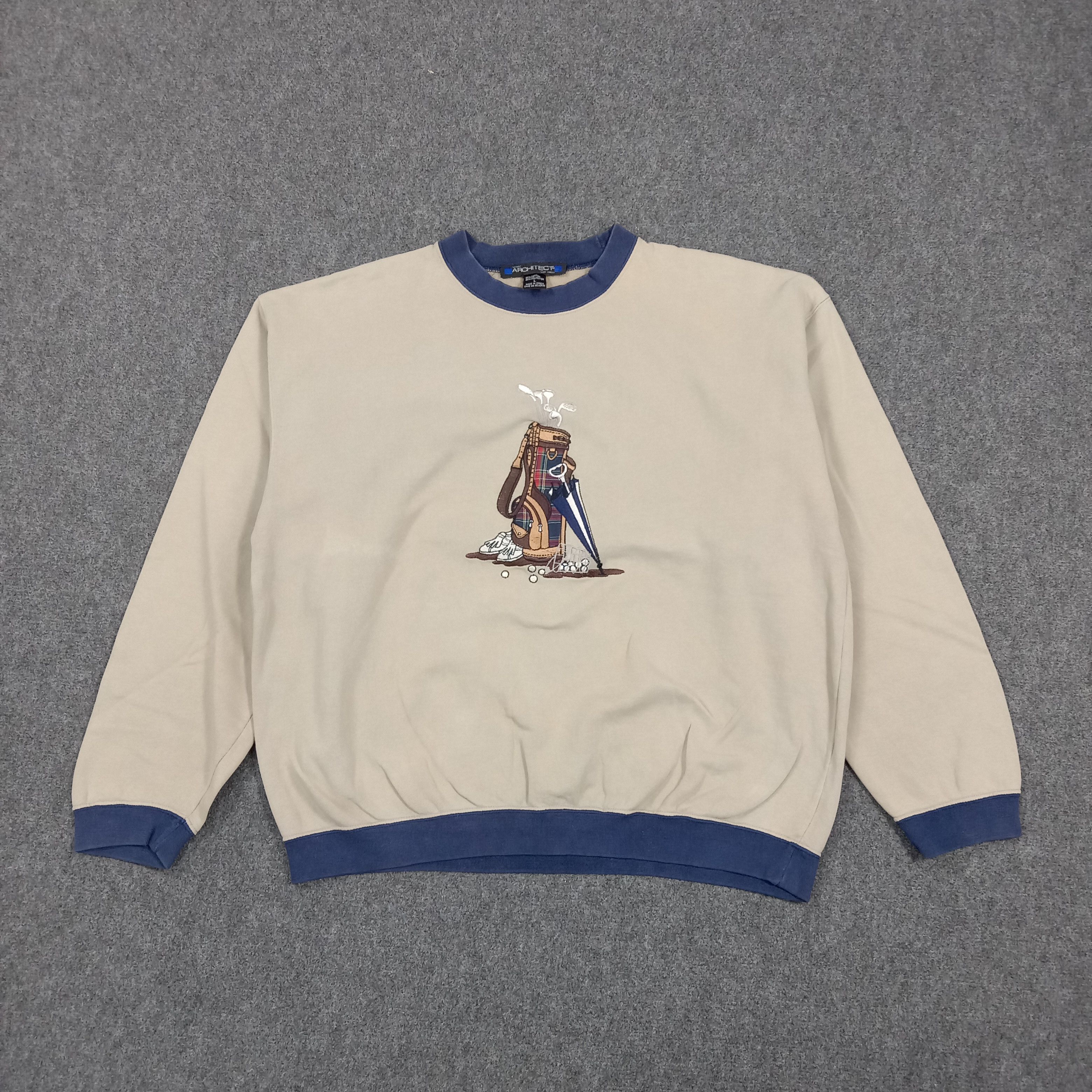 Vintage 90's Architect Golf Graphic Retro Sweatshirt C293N17 Size US L / EU 52-54 / 3 - 1 Thumbnail