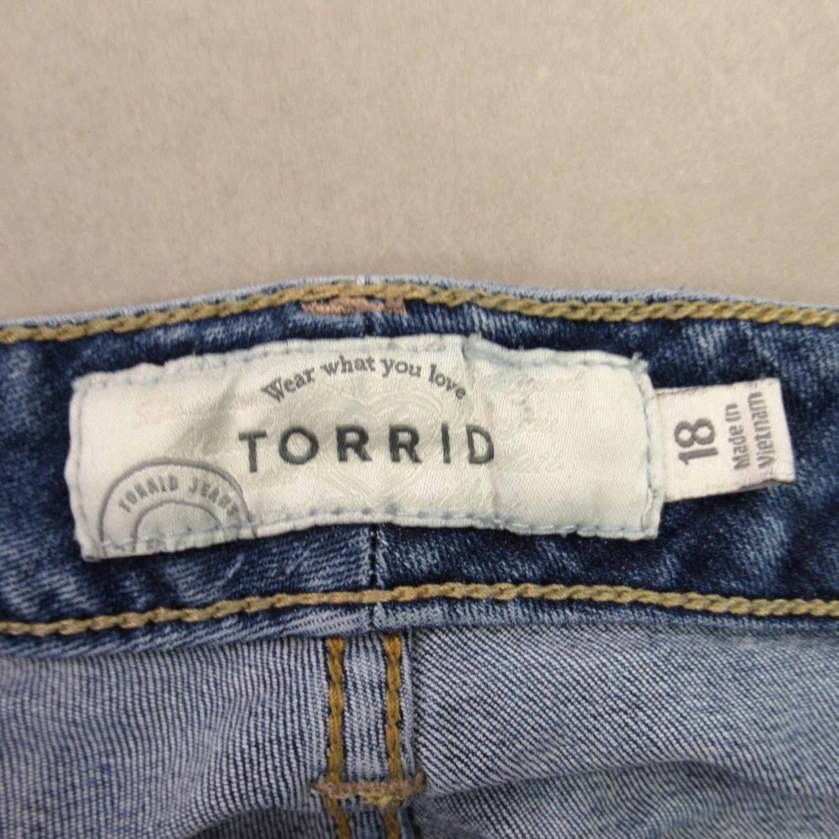 Torrid Torrid Jeans Womens 18 Wide-Leg Denim Pockets Blue Regular Rise 32in Inseam 32in Cotton Blend Stretch Lightweight Casual Size 40" / US 18 - 3 Thumbnail