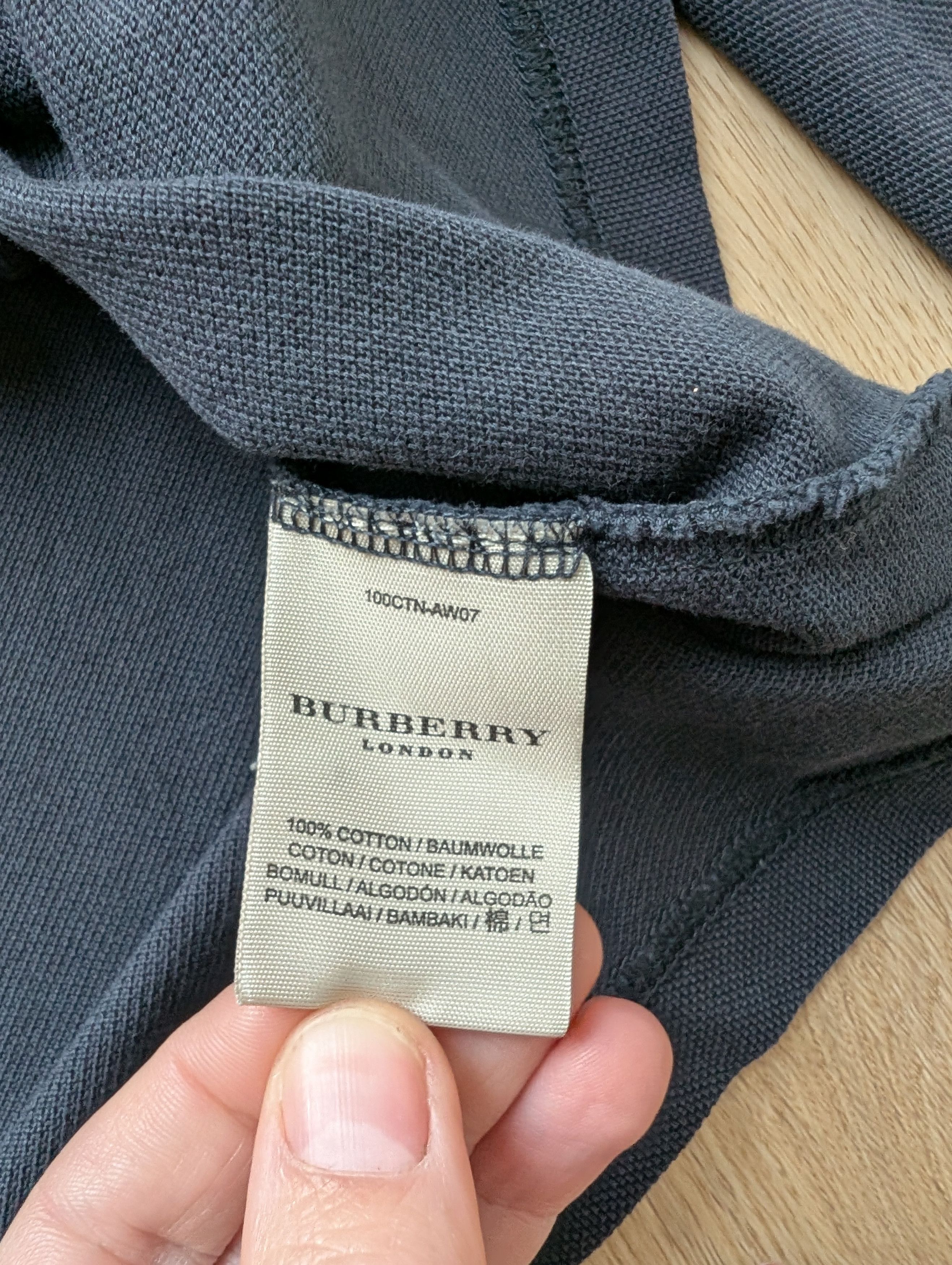 Burberry Burberry London Long Sleeve Polo Shirt Navy Cotton Size US M / EU 48-50 / 2 - 9 Thumbnail