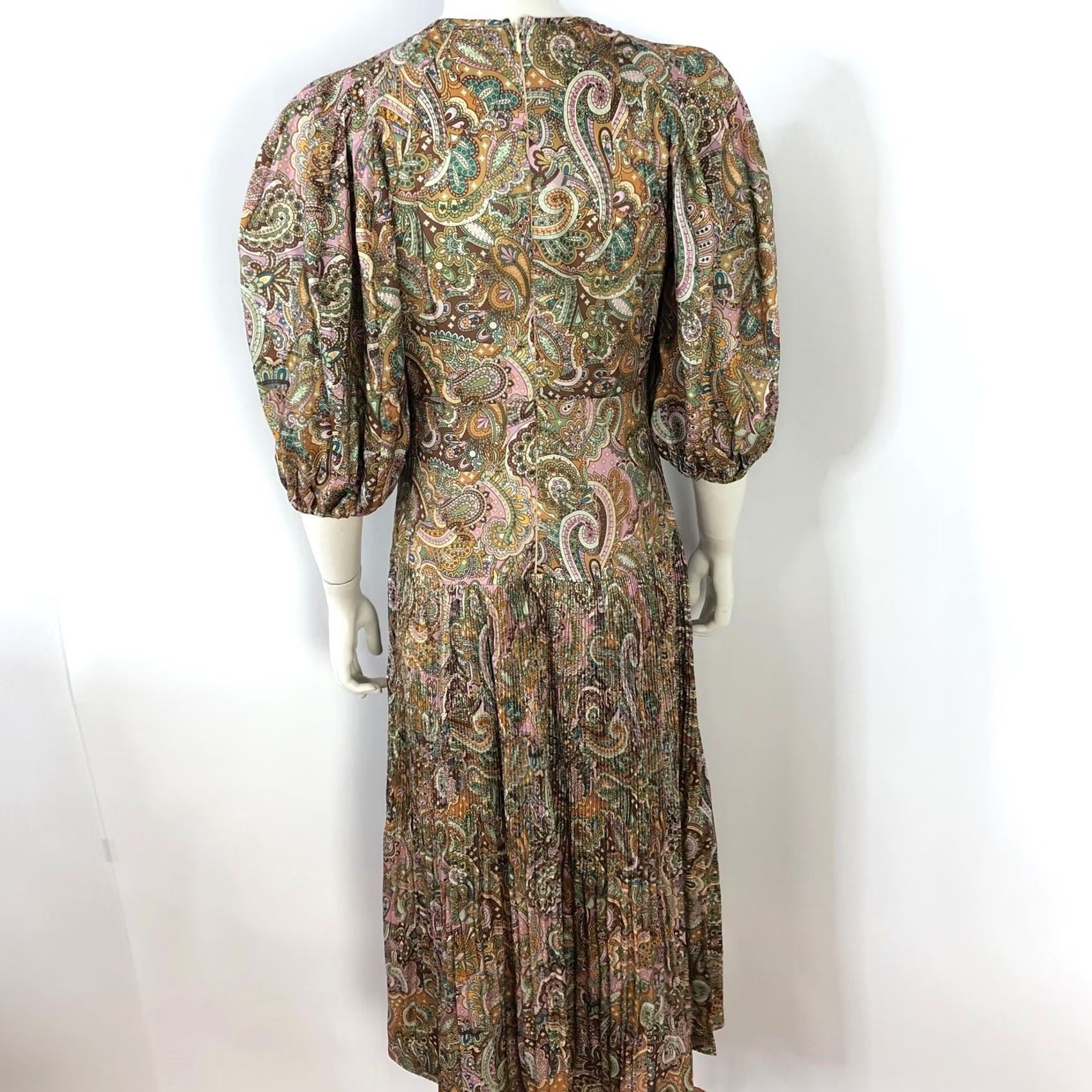 Vintage VINTAGE Current Air XS Paisley BOHO Festival Bishop Sleeve Ruffled 49 Inch Dress MINT Size XS / US 0-2 / IT 36-38 - 4 Thumbnail