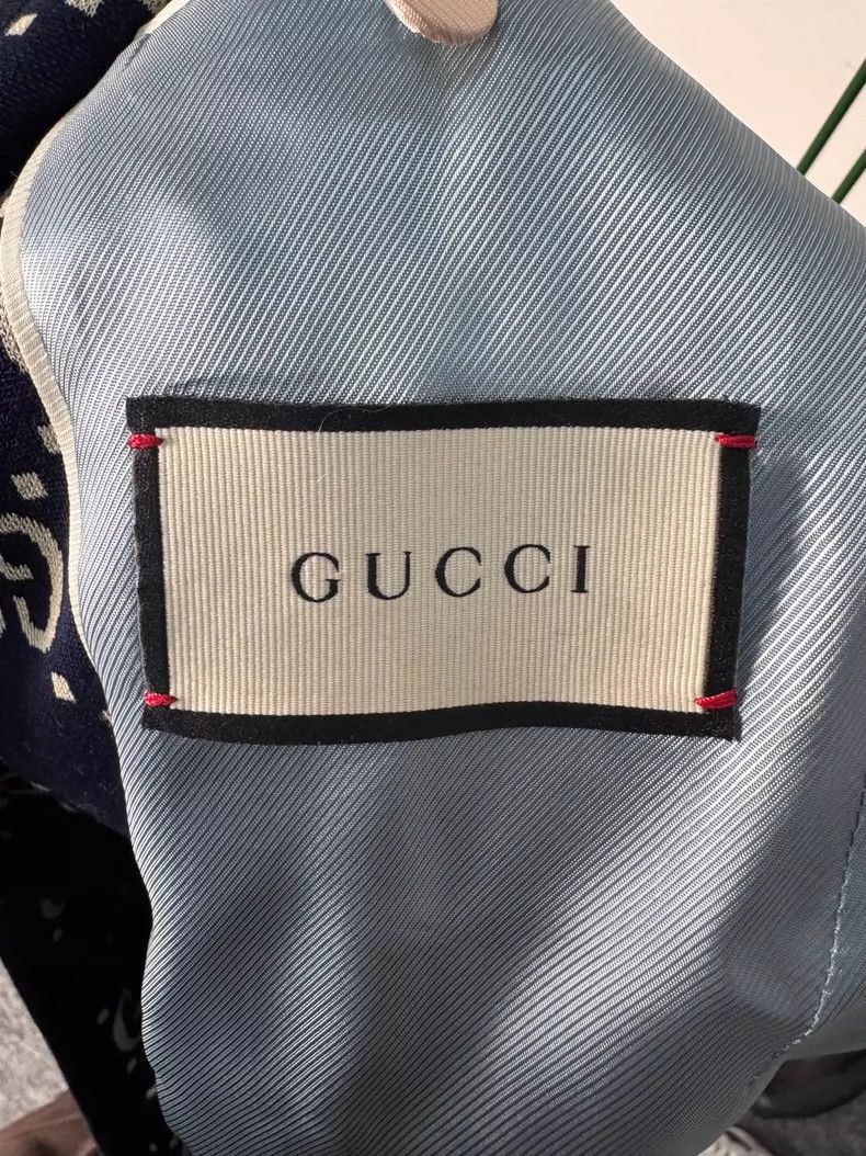 Gucci Gucci Full-print logo jacquad single-breasted long-sleeved Size 46R - 4 Thumbnail