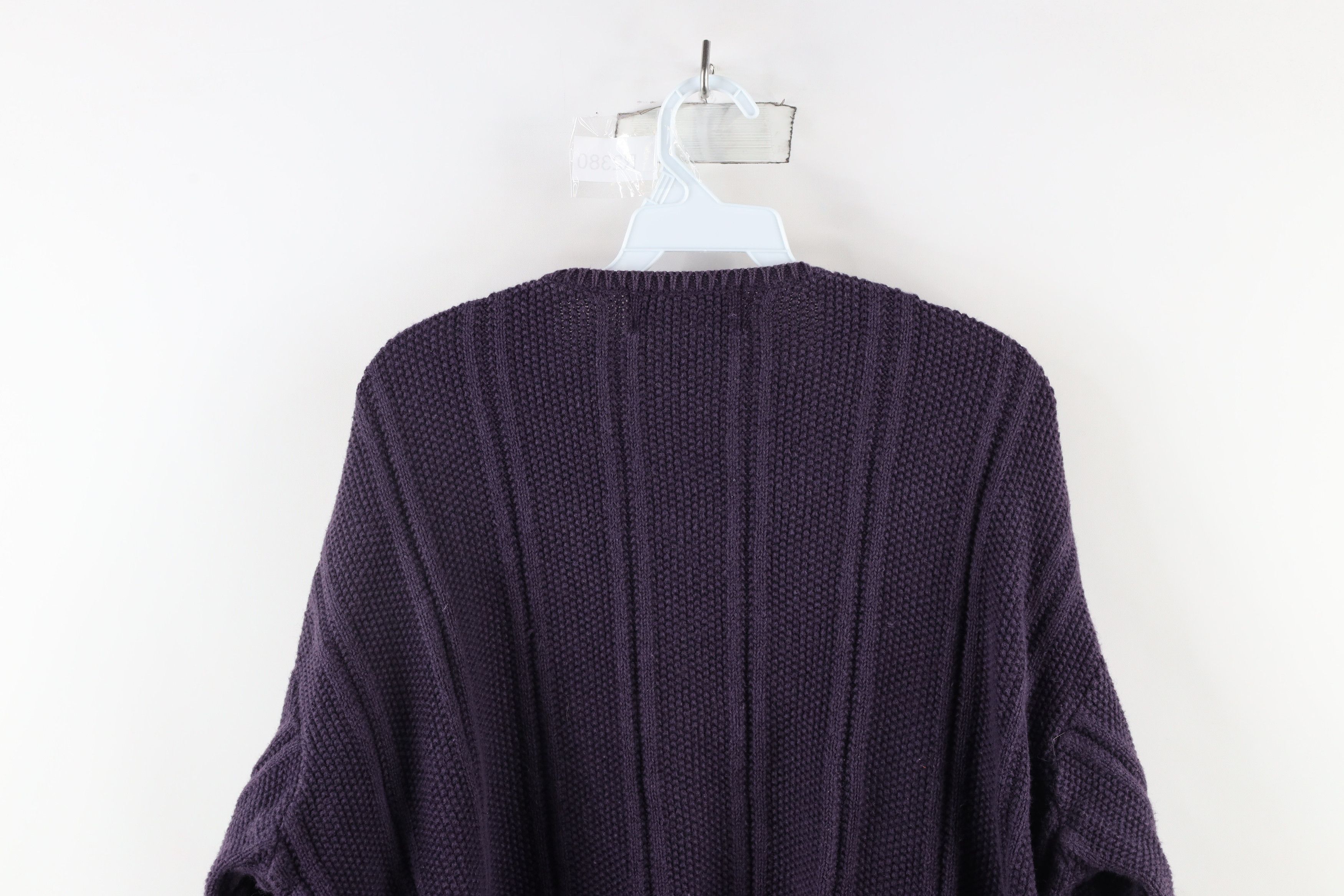 Vintage Vintage 90s Streetwear Thermal Ribbed Knit Sweater Purple Size US XL / EU 56 / 4 - 6 Thumbnail