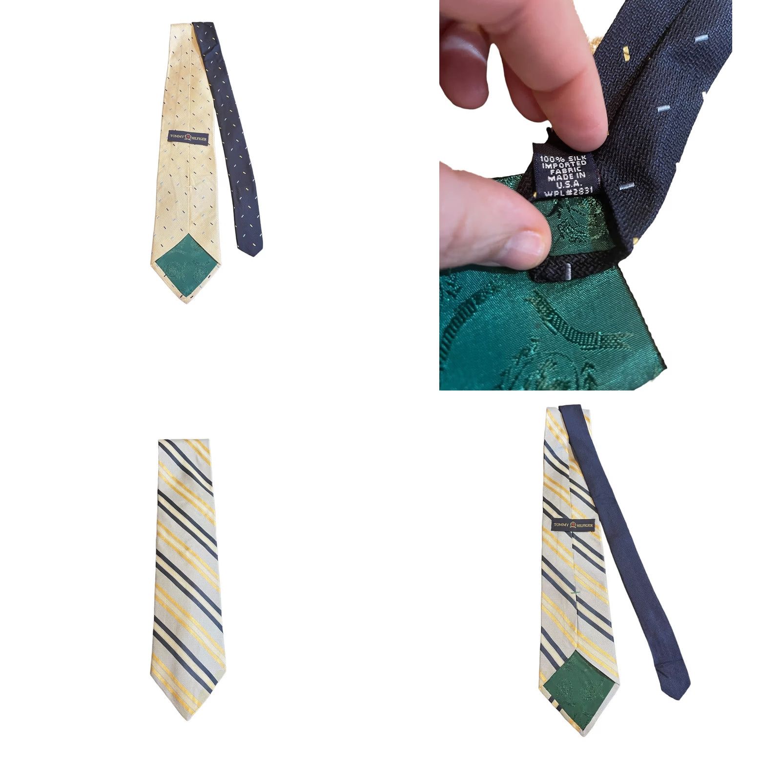 Tommy Hilfiger VINTAGE Tommy Hilfiger Tie Slik Lot Of 5 Made In USA Red, Blue & Yellow, 100% Silk, Striped, Classic Length, Clip, Men, Preppy Size ONE SIZE - 9 Thumbnail