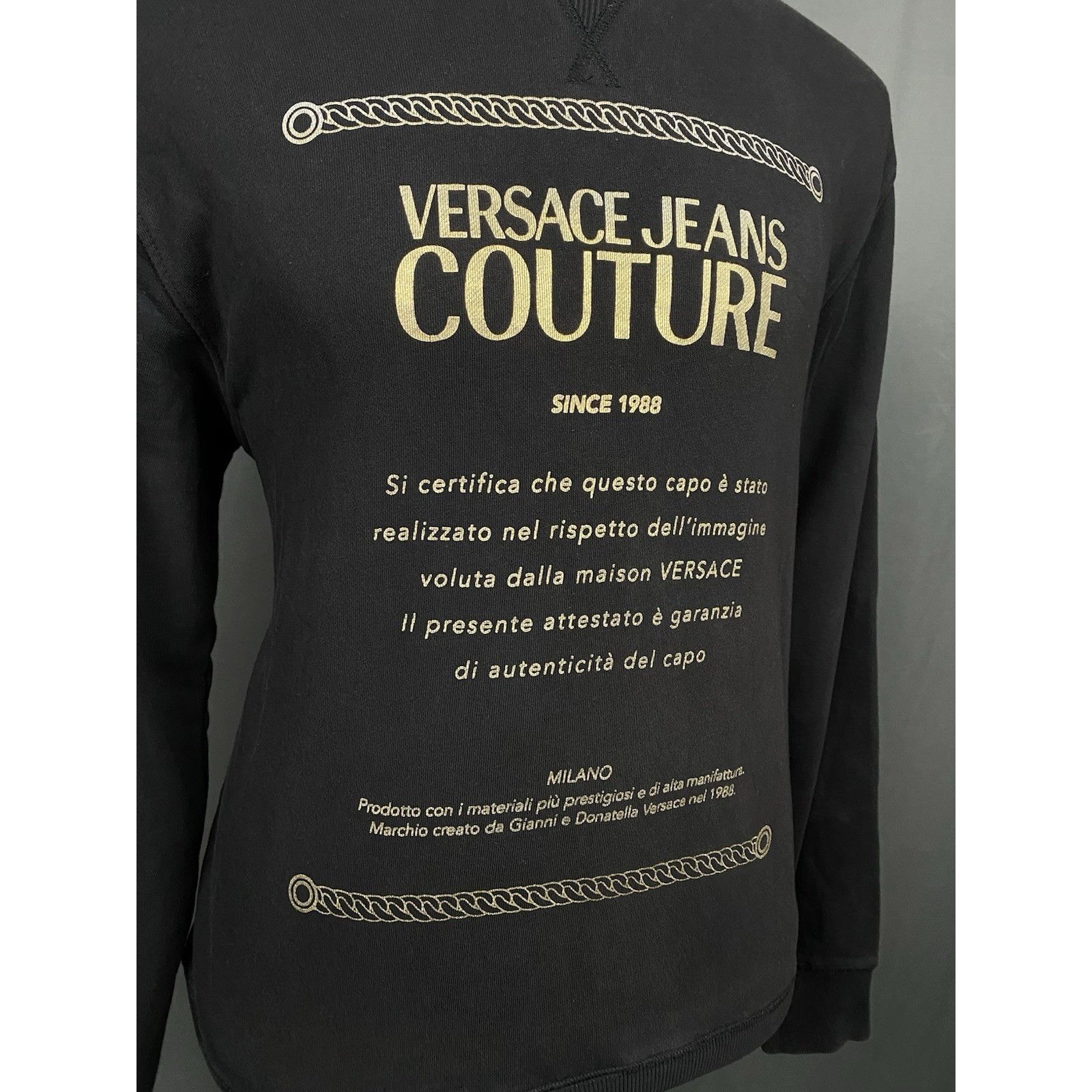 Versace Jeans Couture Versace Jeans Couture Big Logo Men's Black Crewneck Sweater Size US L / EU 52-54 / 3 - 8 Thumbnail