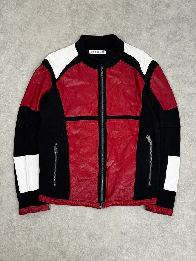 Dirk Bikkembergs 2000s Dirk Bikkembergs Mondrian Leather Color-Block Biker Leather Jacket Size US M / EU 48-50 / 2 - 1 Thumbnail