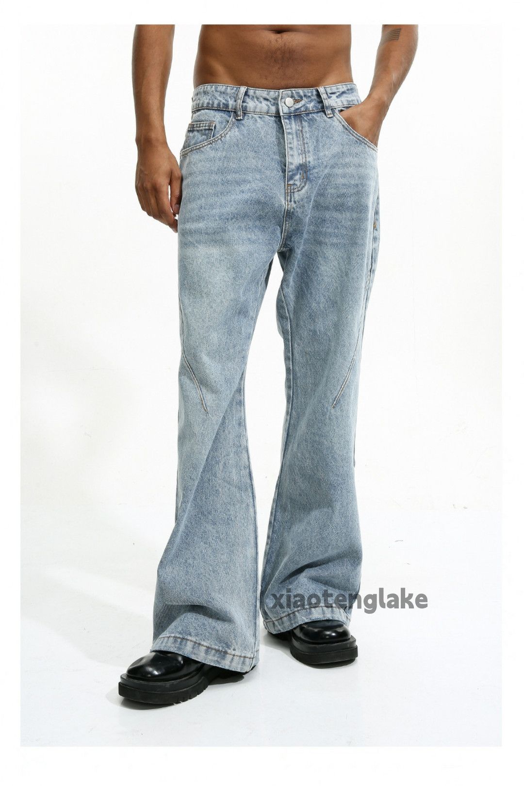 Jean × Vintage washed faded cleanfit yuppie bootcut flared jeans Size US 32 / EU 48 - 9 Thumbnail