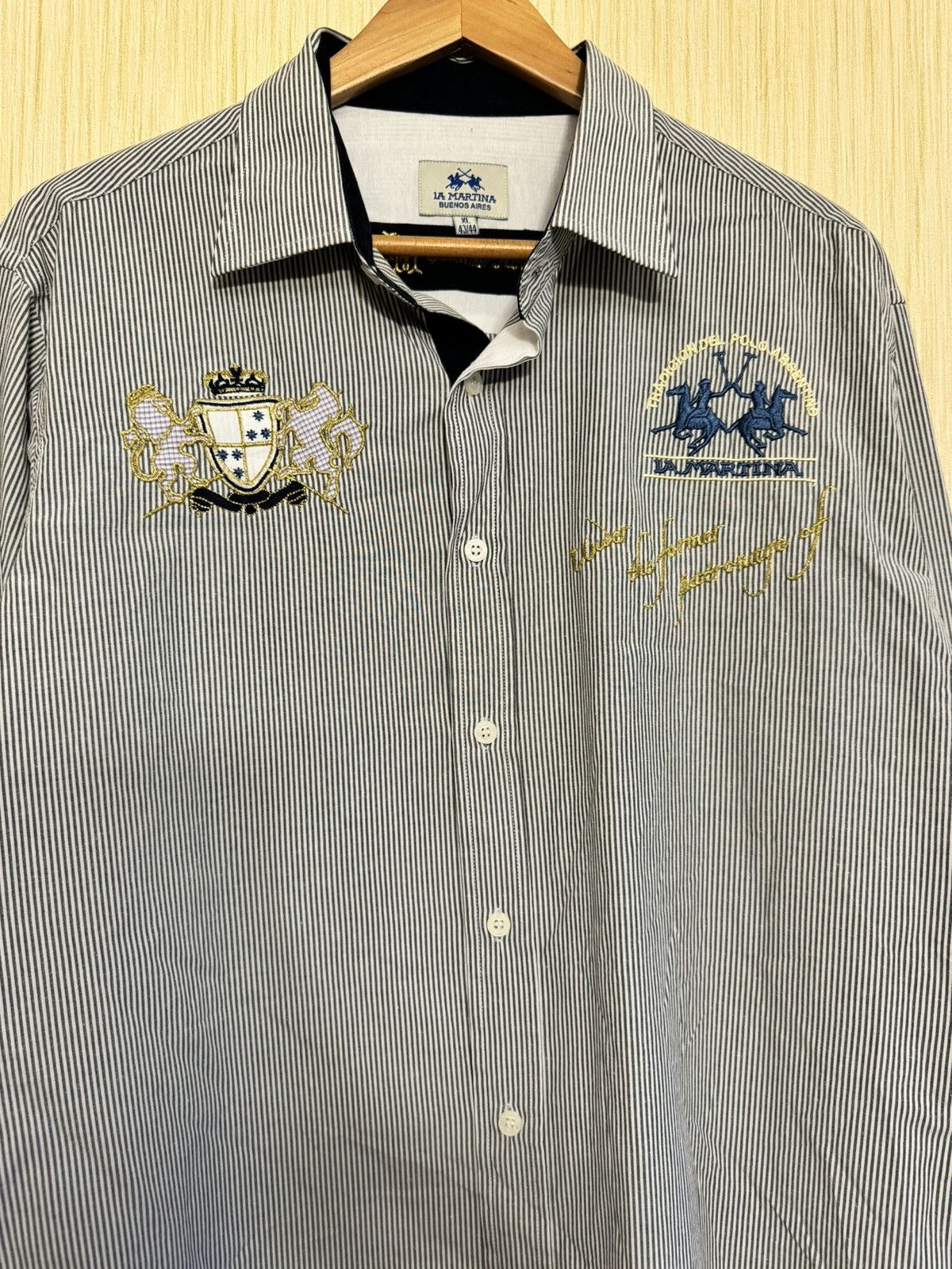 La Martina × Vintage La Martina vintage polo team striped shirt Size US XL / EU 56 / 4 - 1 Thumbnail