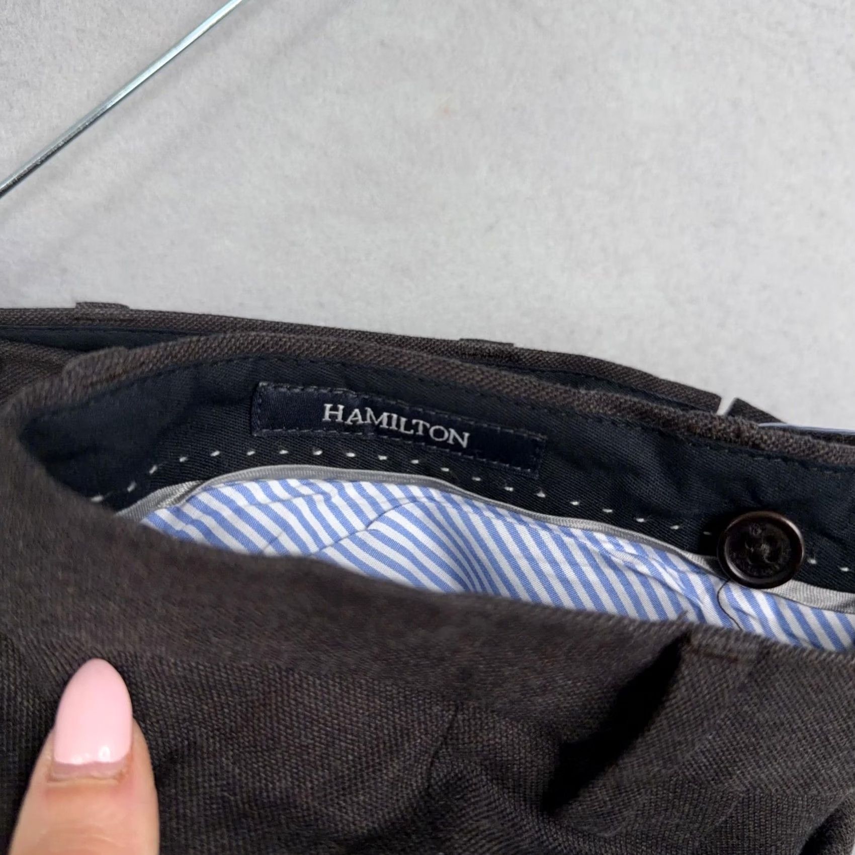 Hamilton Kent & Curwen Pants Mens 38 Brown Hamilton Cotton Dress Tapered Slacks Size US 38 / EU 54 - 4 Thumbnail