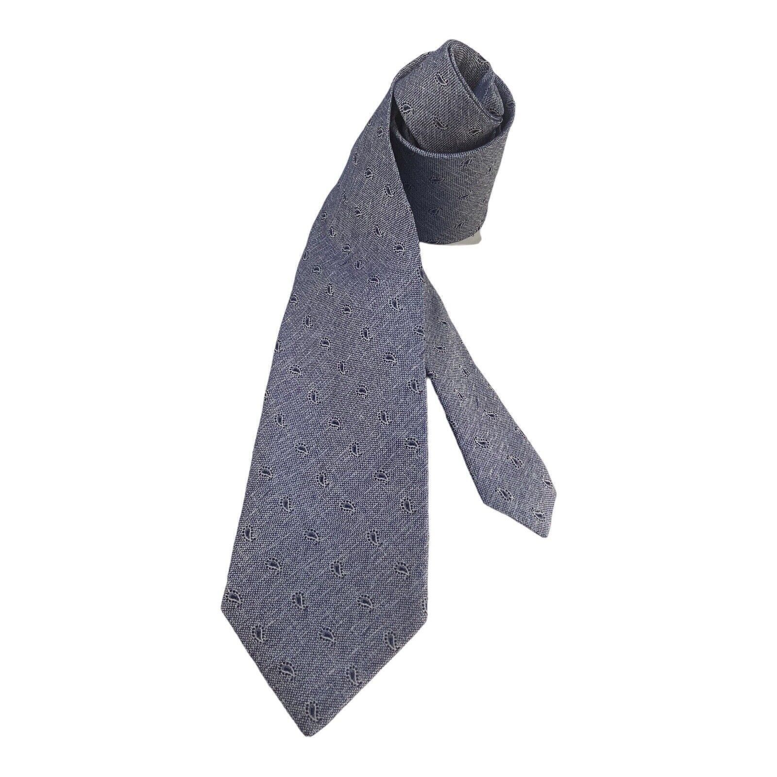 Jack Victor $89.5 JACK VICTOR XL Blue Paisley Luxury Silk Blend Tie Ital Size ONE SIZE - 1 Thumbnail