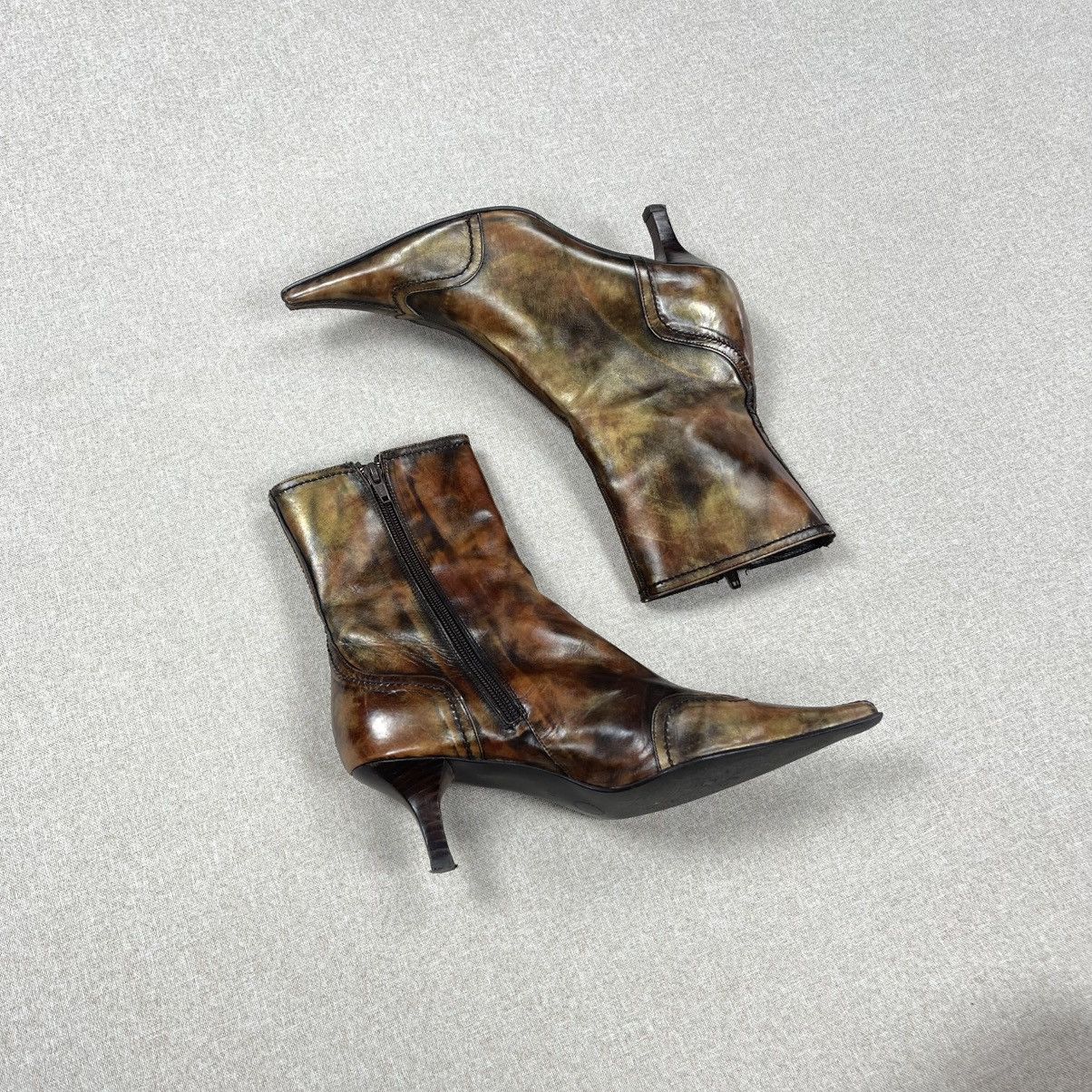 Vintage Leather Avant Garde Heel Shoes Cowboy Western Style, Women's (Size 8)