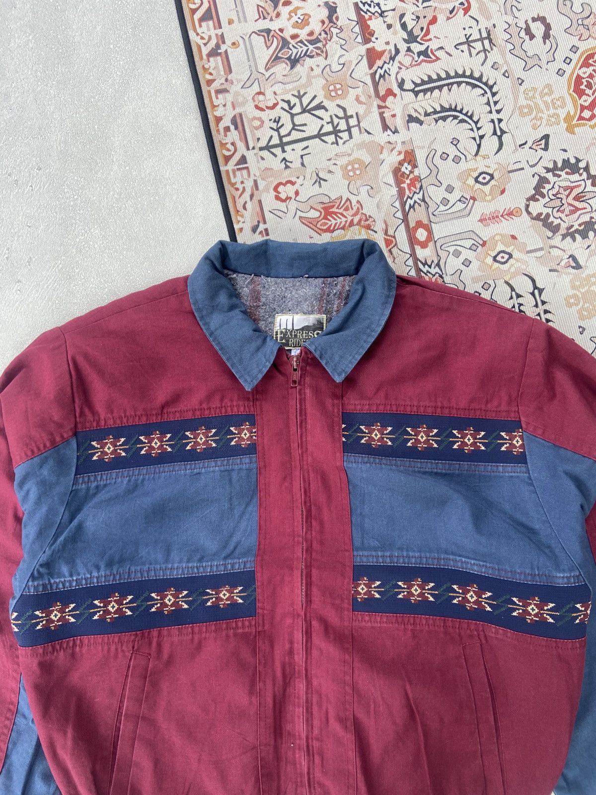 Vintage Aztec 90's Detroit Linen by Express Riders USA Size US L / EU 52-54 / 3 - 3 Thumbnail
