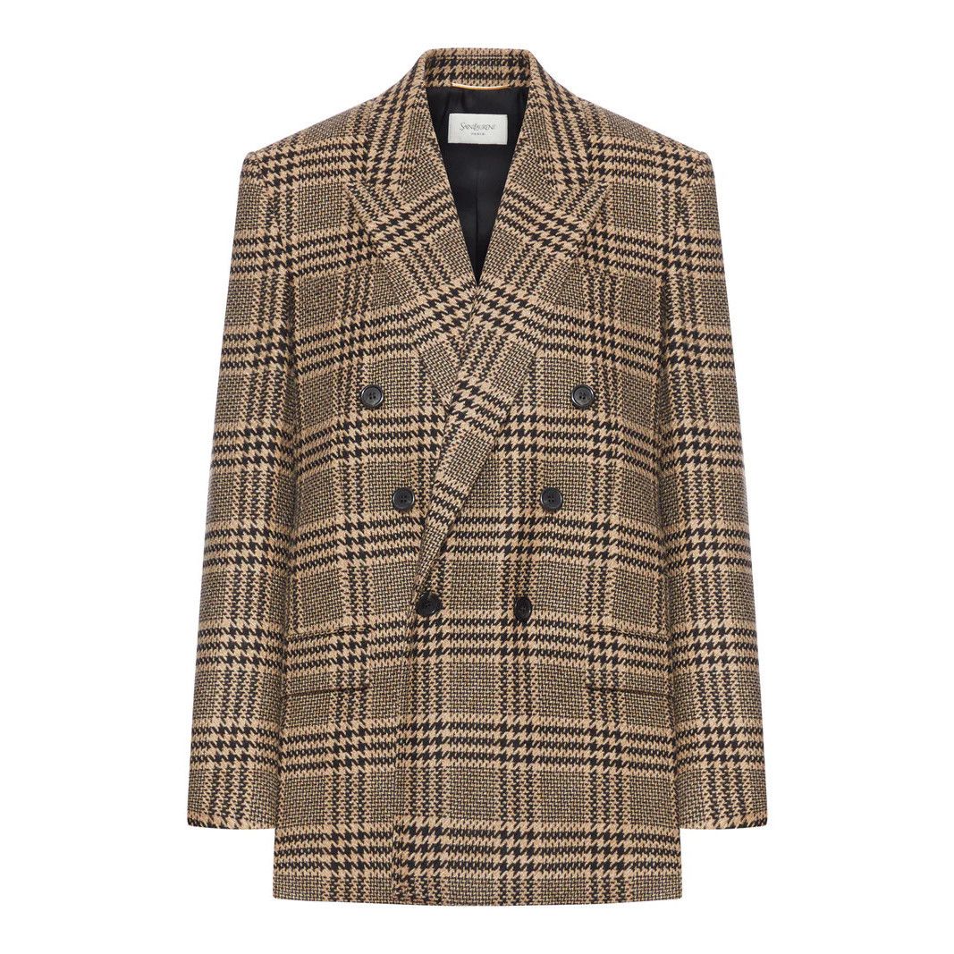 SAINT LAURENT $4700 Beige Silk/Cashmere Blazer Jacket New &