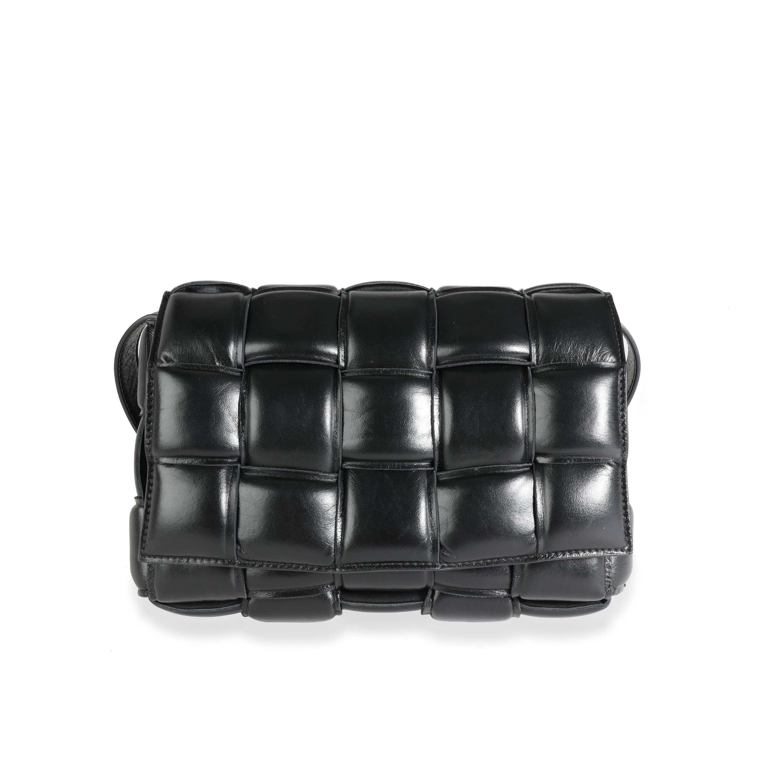 image of Bottega Veneta Maxi Intrecciato Calfskin Padded Cassette Bag in Black, Women's