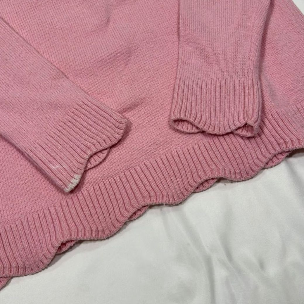 Talbots Talbots Pink Scalloped Edge Knit Pullover Sweater Long Sleeve Womens SP Size XXS / US 00 / IT 34 - 3 Thumbnail