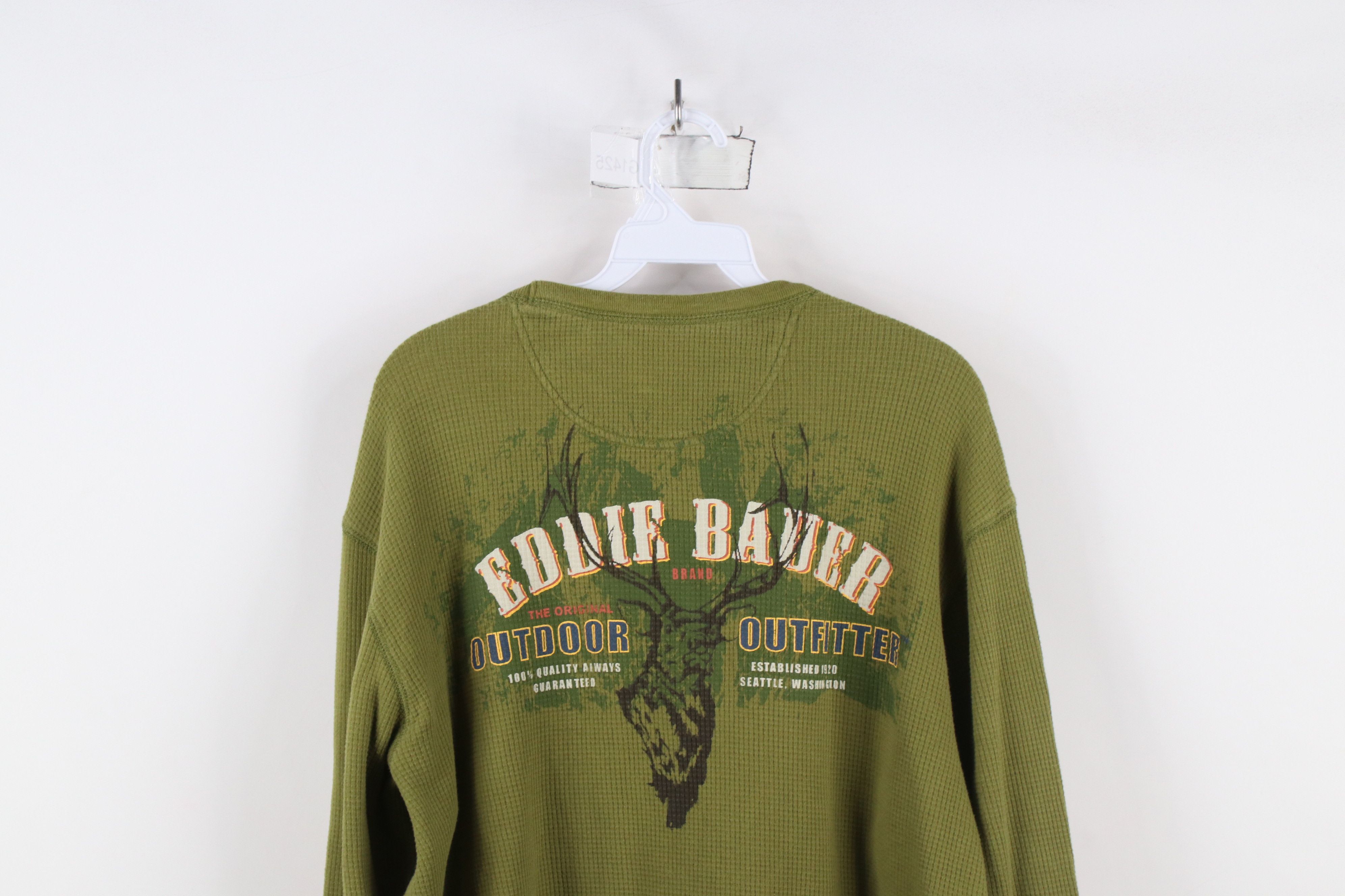Eddie Bauer × Vintage Vintage Y2K Eddie Bauer Waffle Knit Long Sleeve T-Shirt Size US L / EU 52-54 / 3 - 11 Thumbnail