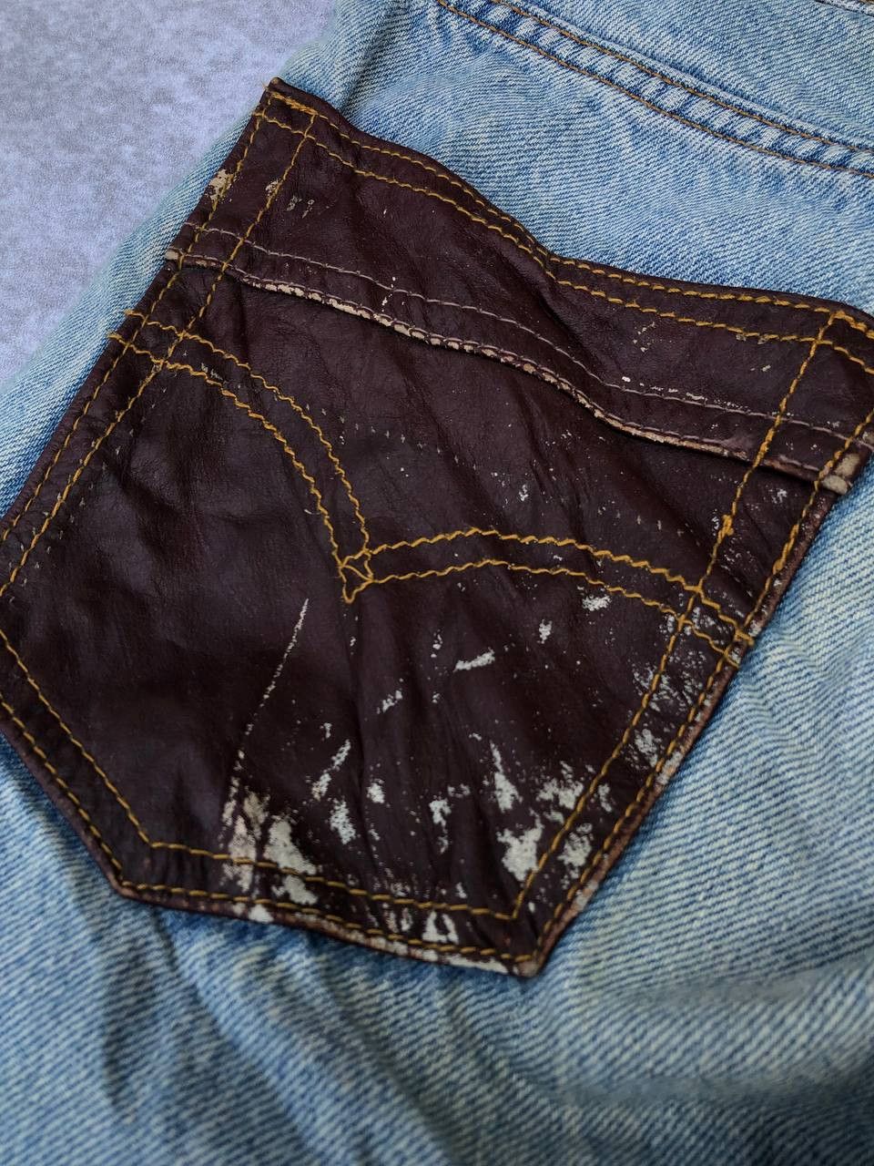 Levi's Vintage Thrashed Levi's Leather Pocket Ripped Jeans Size US 33 - 12 Thumbnail