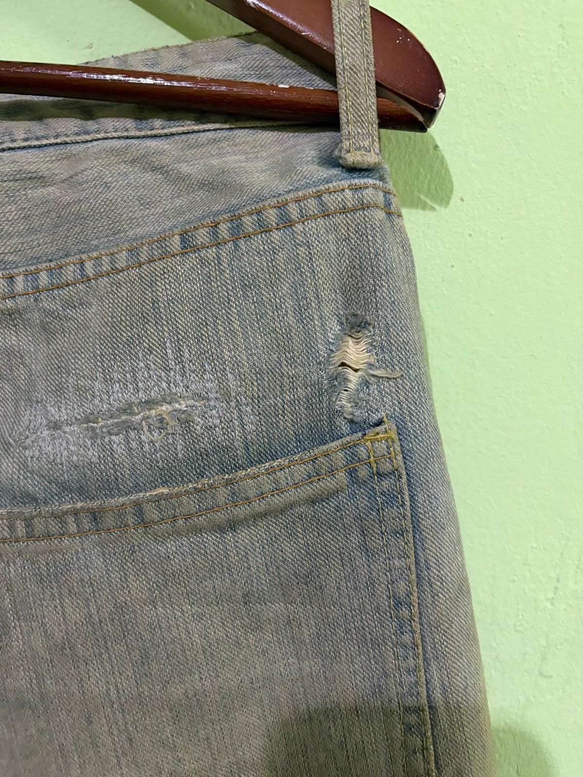 Japanese Brand AXA Streetwear Flared Distressed Denim Size US 32 / EU 48 - 13 Thumbnail