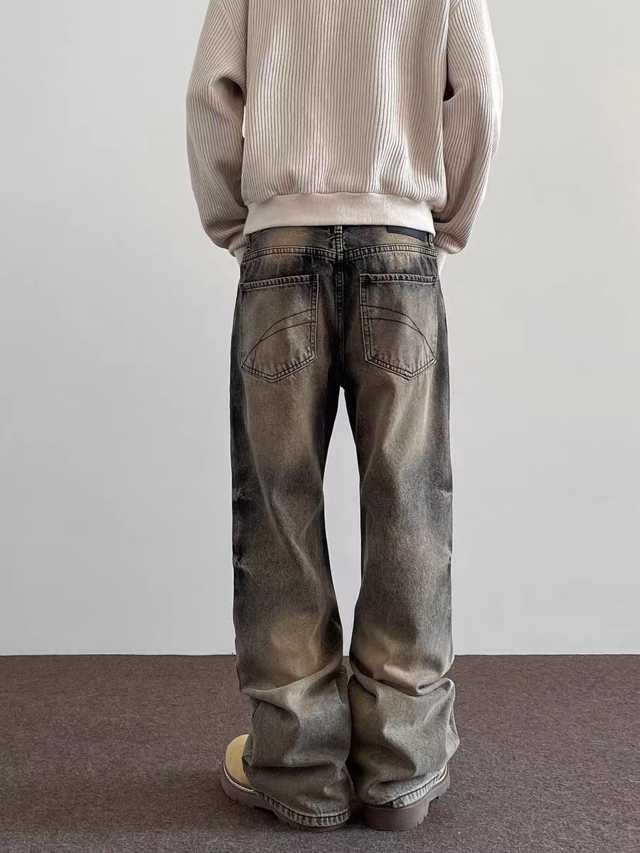 Japanese Brand × Jean High Street Yellow Clay Dye Aged Micro Flare Jeans Size US 32 / EU 48 - 3 Thumbnail