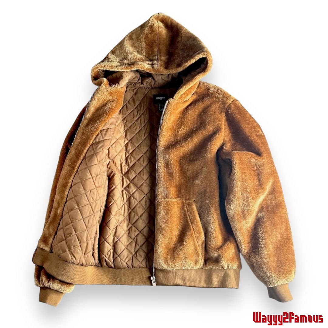 Forever 21 Faux Fur Zip-Up Hoodie Size US L / EU 52-54 / 3 - 3 Thumbnail