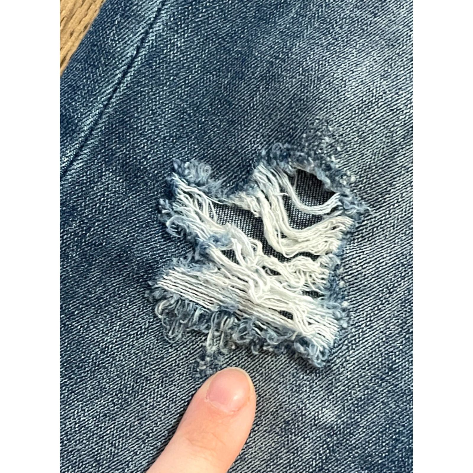 Vintage Rock & Republic Jeans Womens Size 8 Blue Denim Skinny Pockets Distressed Regular Inseam 28.5in Size 30" / US 8 / IT 44 - 4 Thumbnail