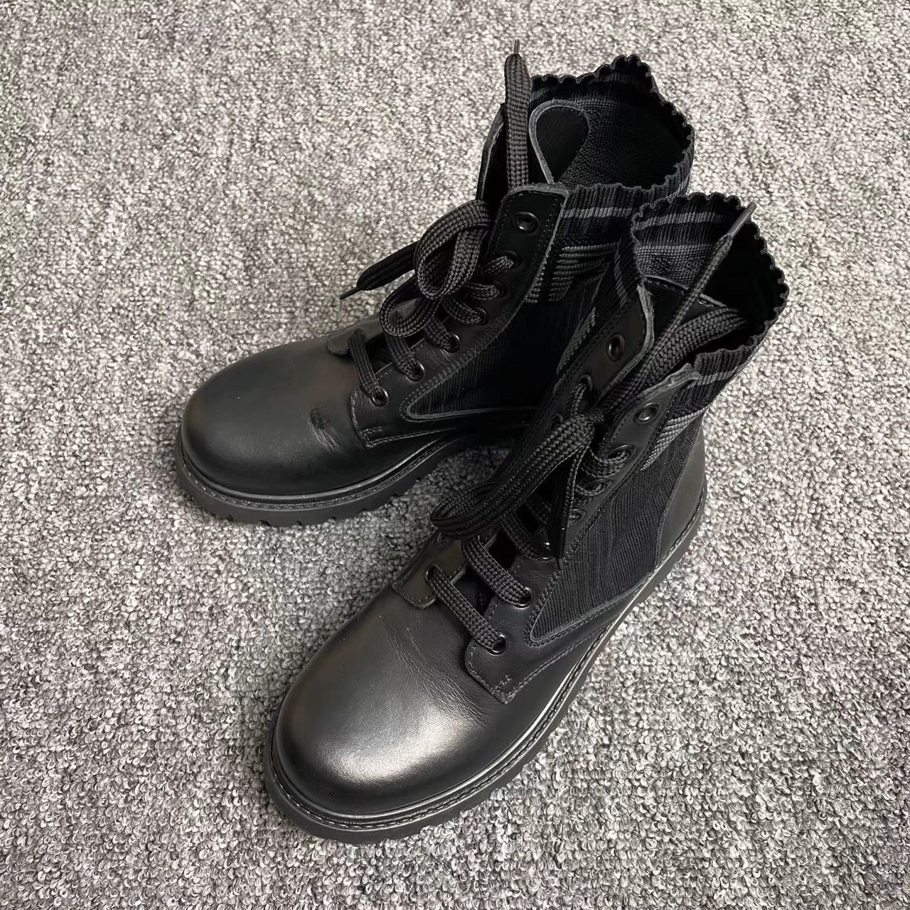 Fendi Fendi Black Lace-Up Martin Boots K12 Size US 5 / IT 35 - 2 Thumbnail