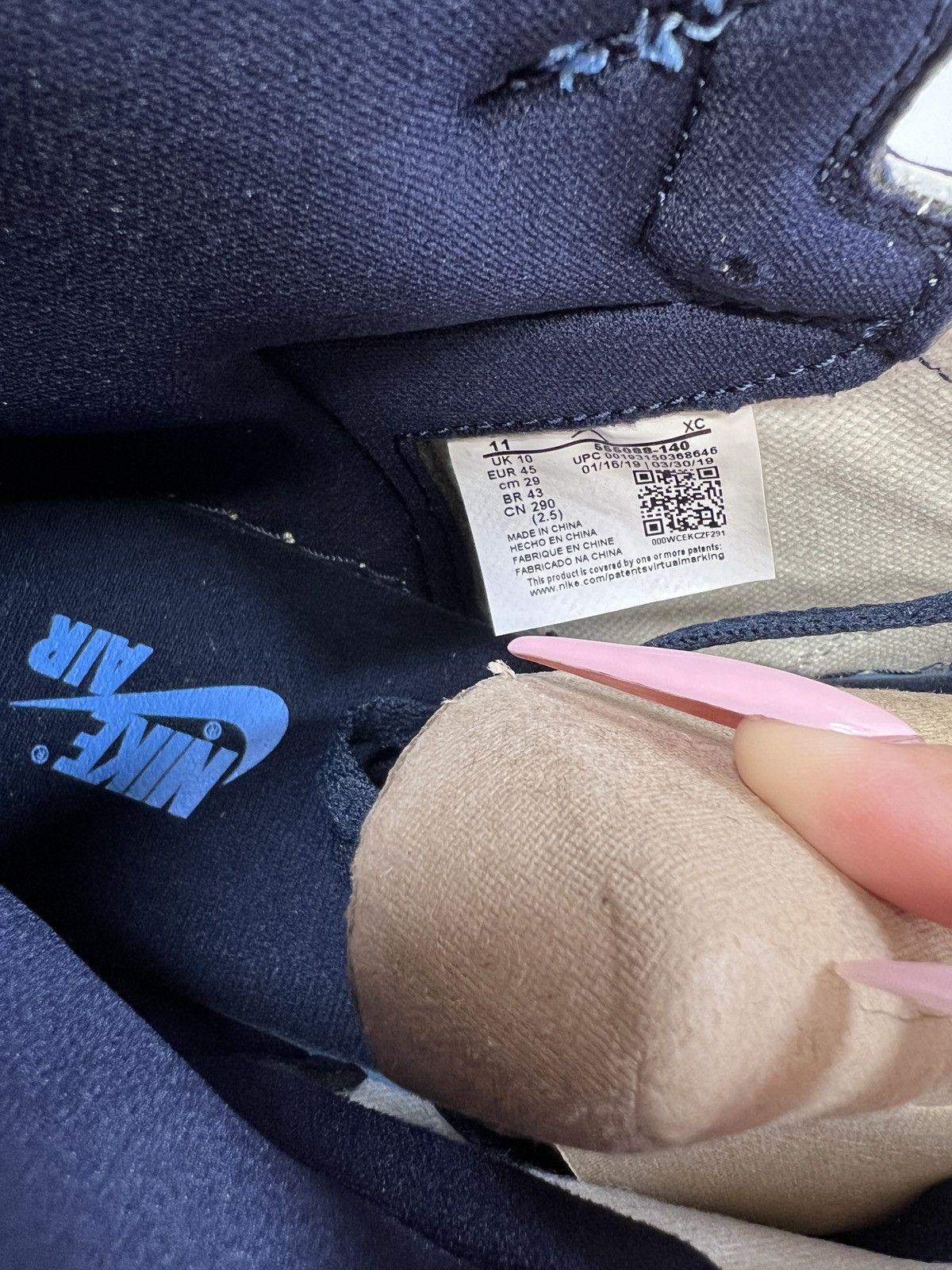 Jordan Brand Nike Retro Air Jordan Obsidian Obsidians UNC Navy Blue 1s 1 Size US 11 / EU 44 - 6 Thumbnail
