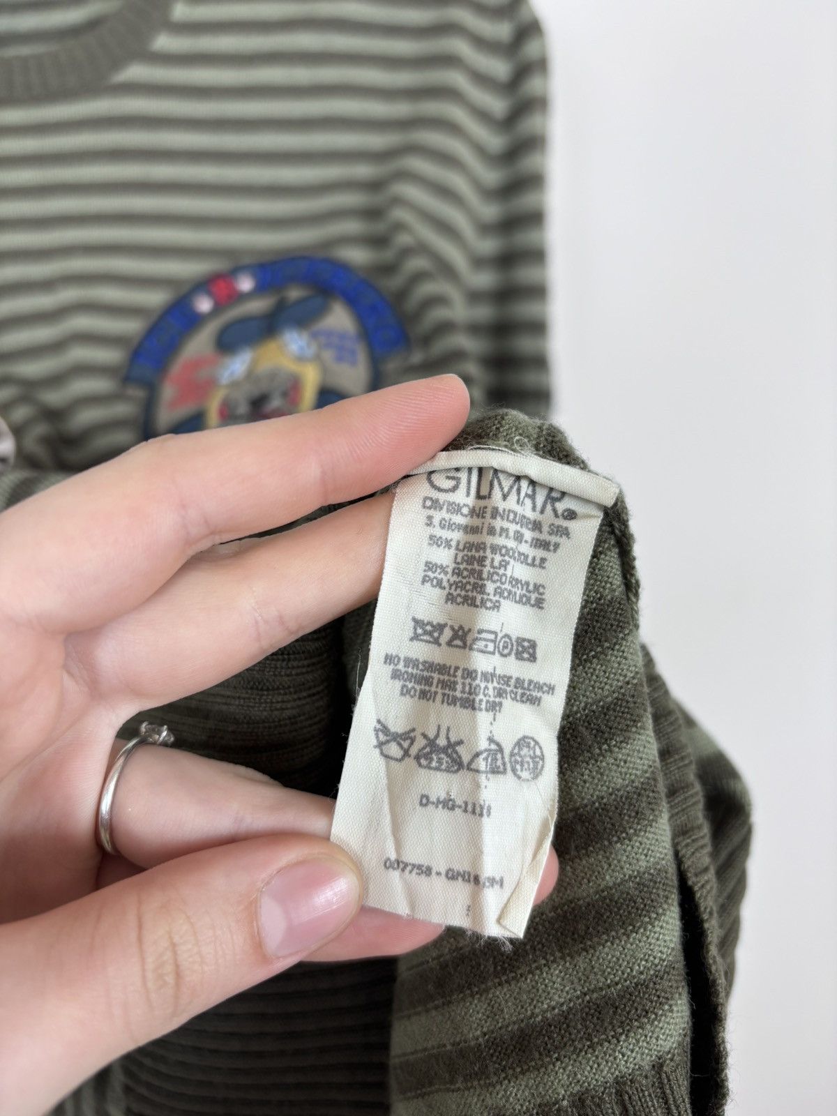 Iceberg Vintage Ice B Iceberg Men’s AirForce Khaki Wool Sweater Size US S / EU 44-46 / 1 - 12 Thumbnail