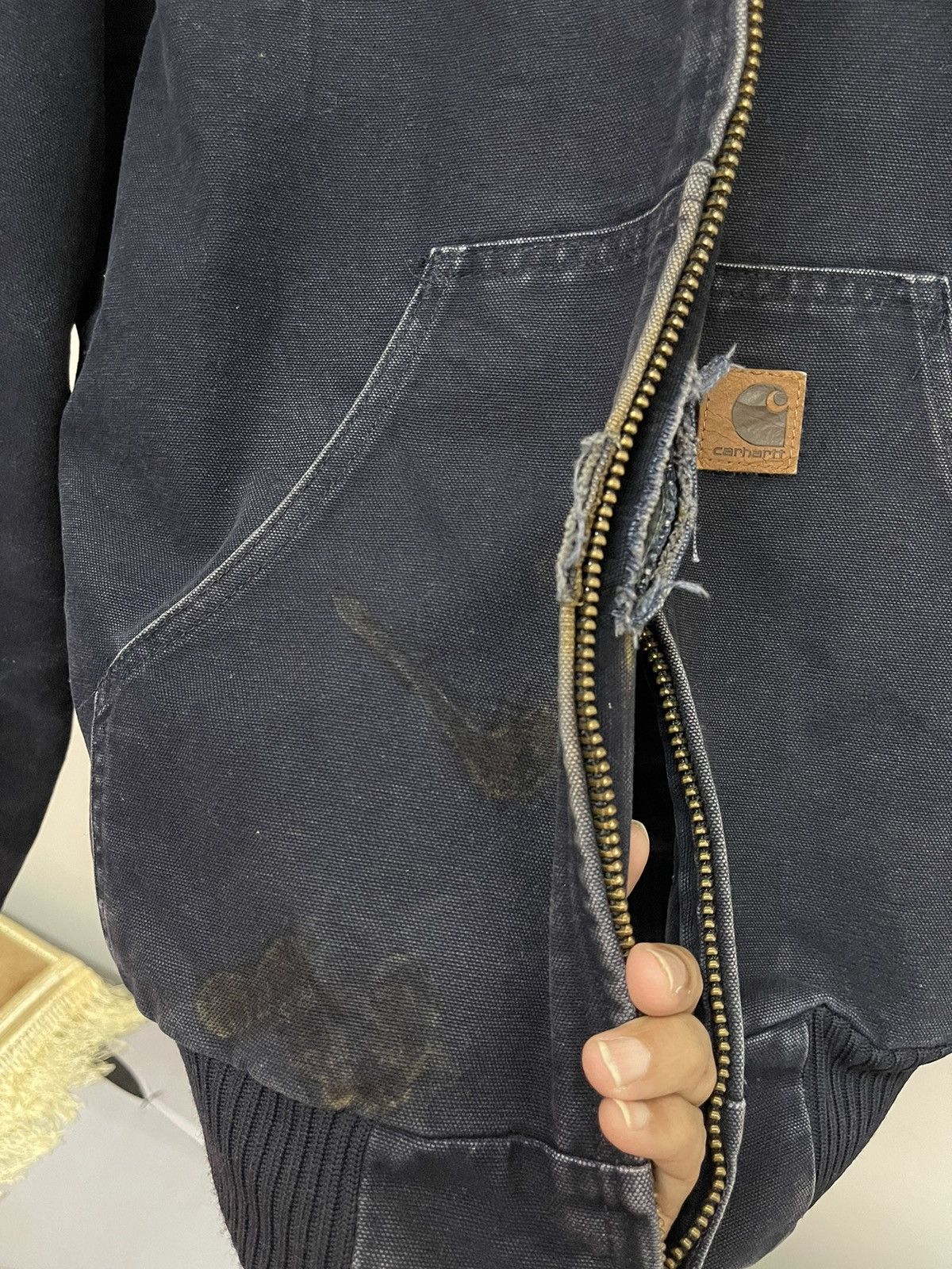 Carhartt Vintage DETROIT CARHARTT NAVY DUCK CANVAS HOODIES Size US S / EU 44-46 / 1 - 6 Thumbnail