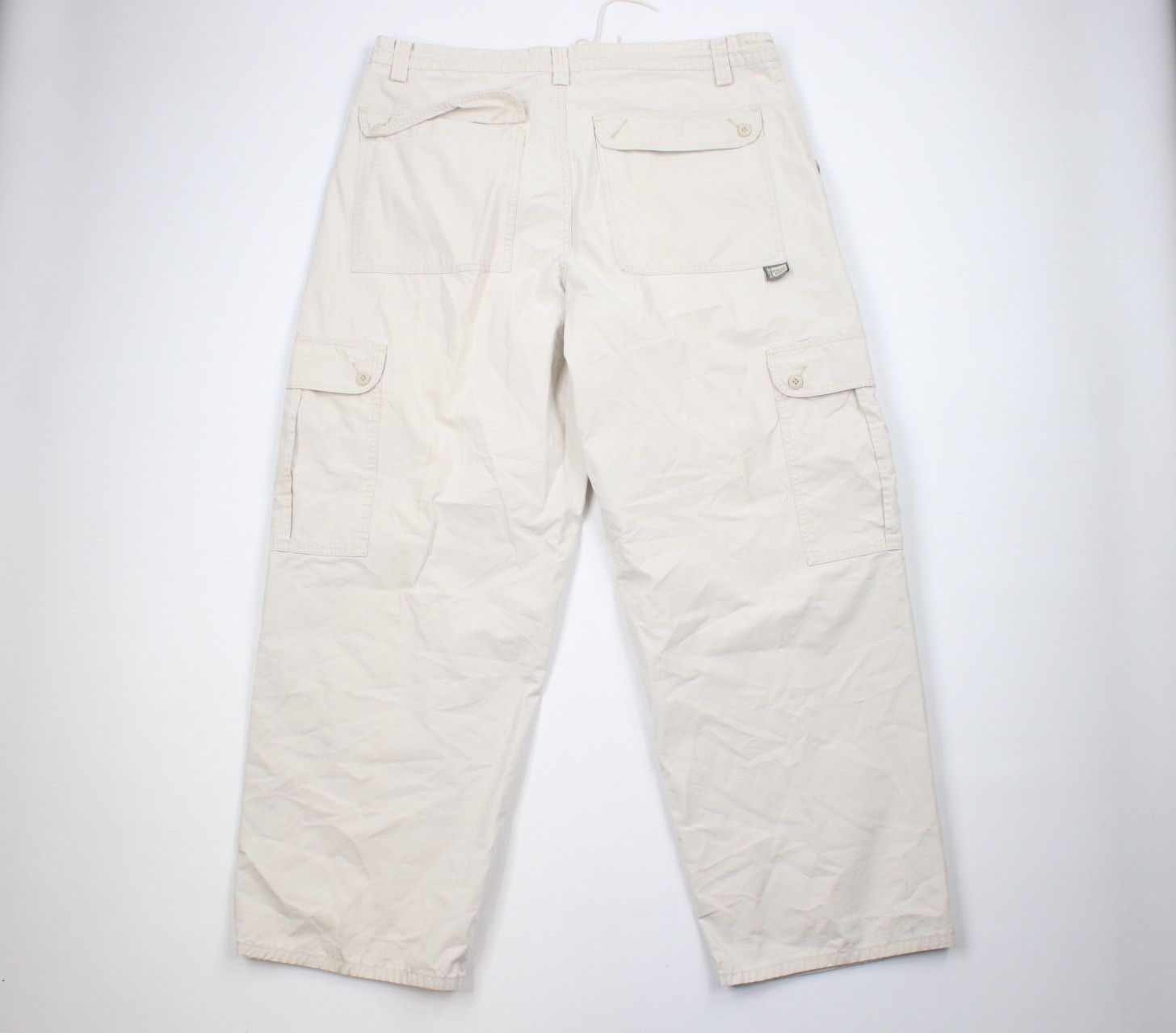 Levi's × Vintage Vintage 90s Levis Silvertab Wide Leg Cargo Pants Beige Size 40 - 10 Thumbnail