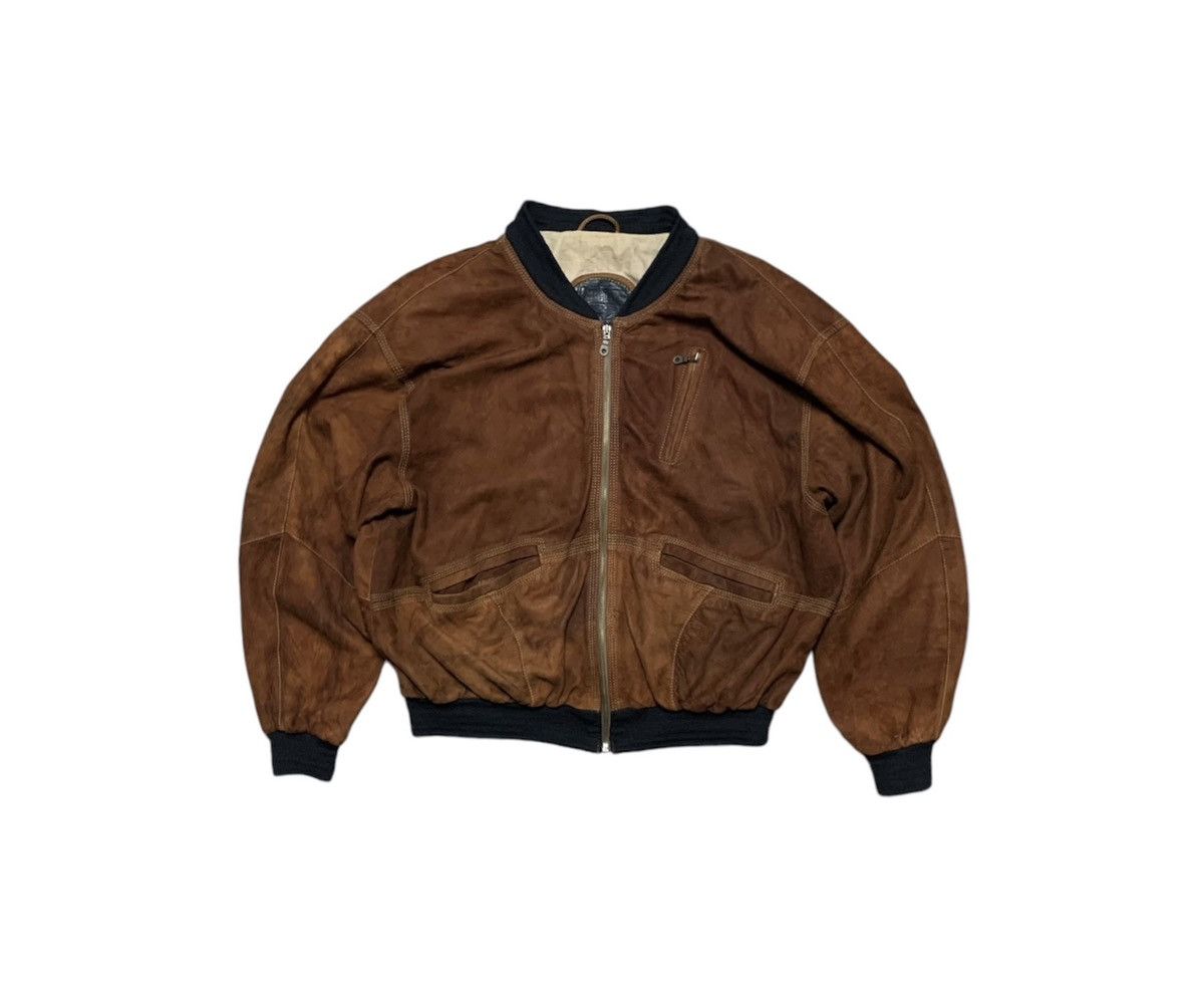 Vintage Brown Bomber Jacket Size US XXL / EU 58 / 5 - 1 Thumbnail