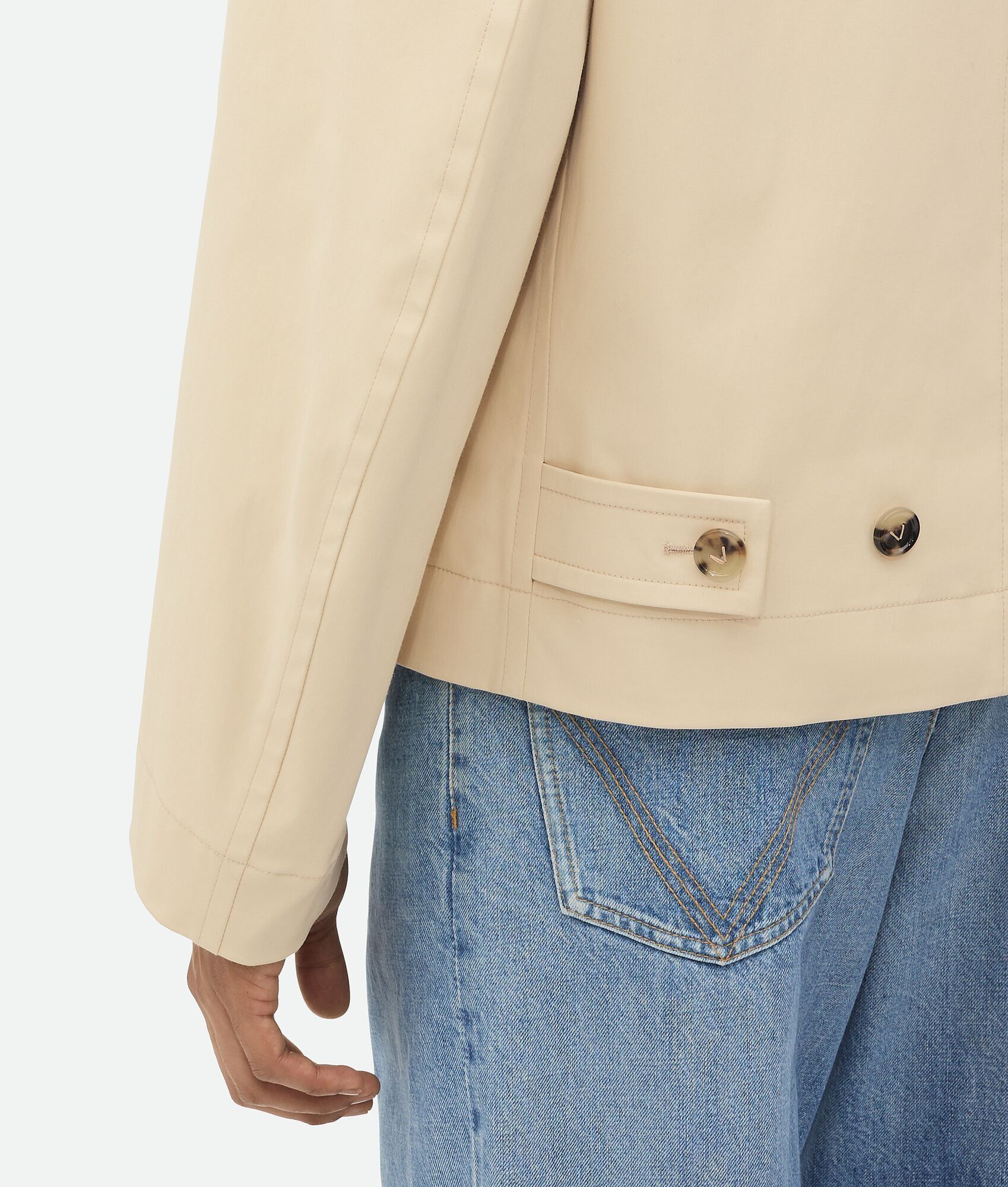 Bottega Veneta o1w1db10825 Coated Cotton Zip Blouson Jacket in Ecru Size US M / EU 48-50 / 2 - 2 Thumbnail