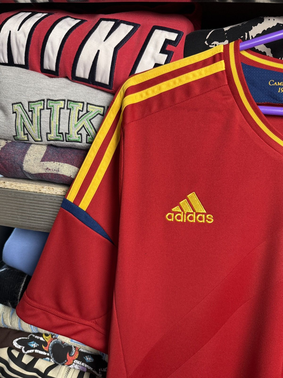 Adidas Vintage UEFA Euro 2012 Poland Ukraine Spain Soccer Jersey Size US L / EU 52-54 / 3 - 6 Thumbnail