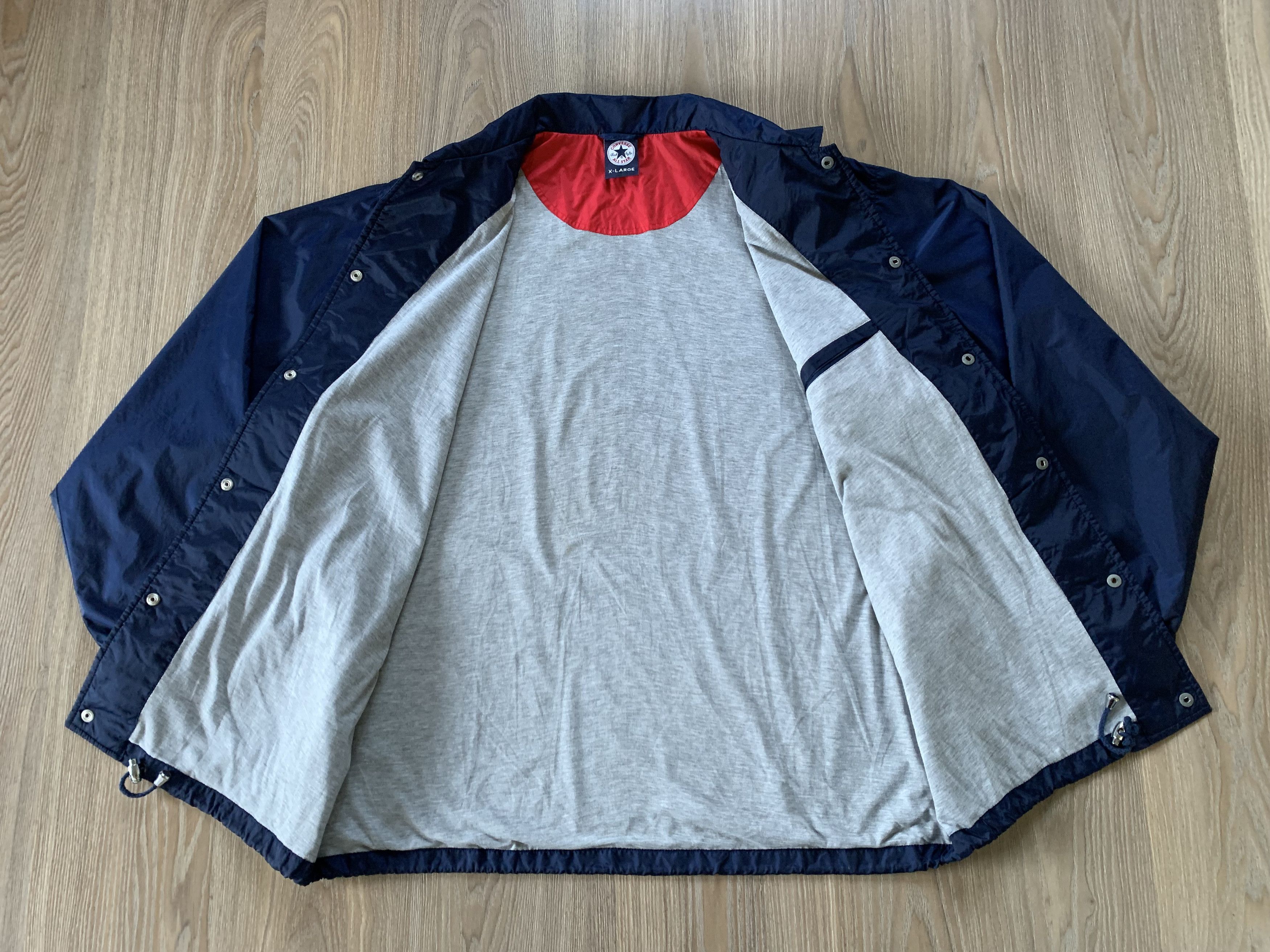 Converse × Vintage Rare Converse Snap Button Nylon Light Jacket Size US XL / EU 56 / 4 - 4 Thumbnail